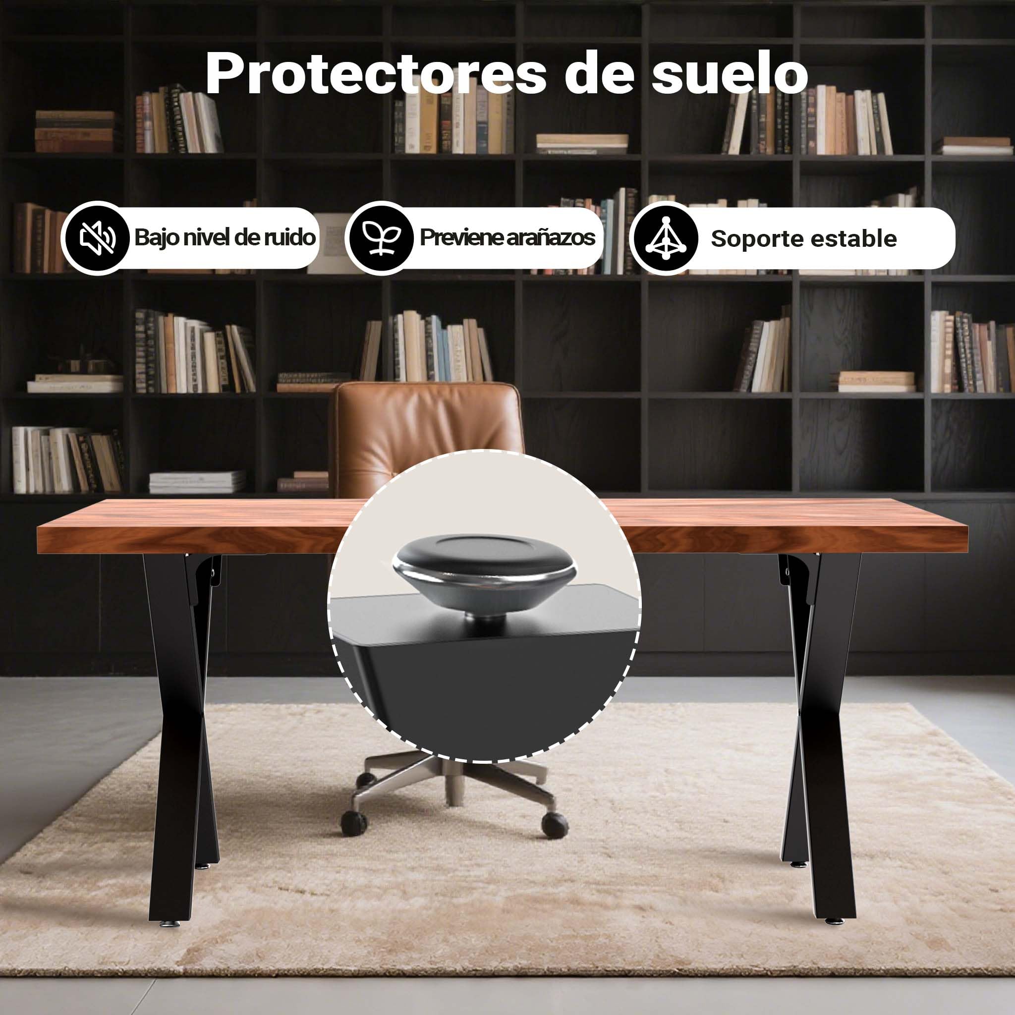 WilTec Bastidores para Mesa 72x60 cm Recubrimiento Polvo Negro Caballetes Perfil-X Patas de Mesa Bricolaje