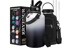 64oz Stainless Steel Water Bottles with Straw