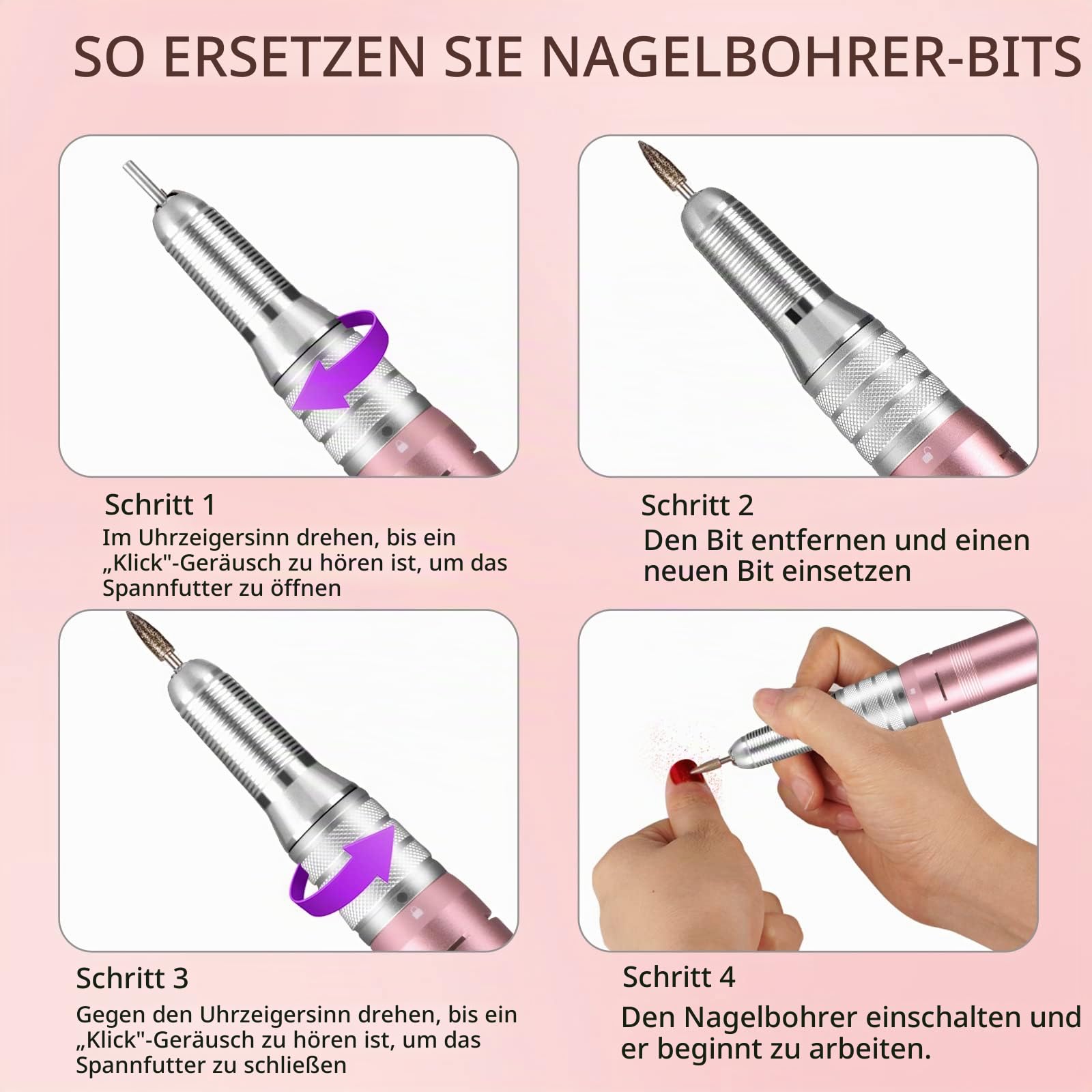 Nagelfräser, AZ GOGO 35000 U/min Elektrische Nagelfeile Wiederaufladbar Tragbar Akku Maniküre Pediküre Maschine Fräser - Ideal für Studio/Salon