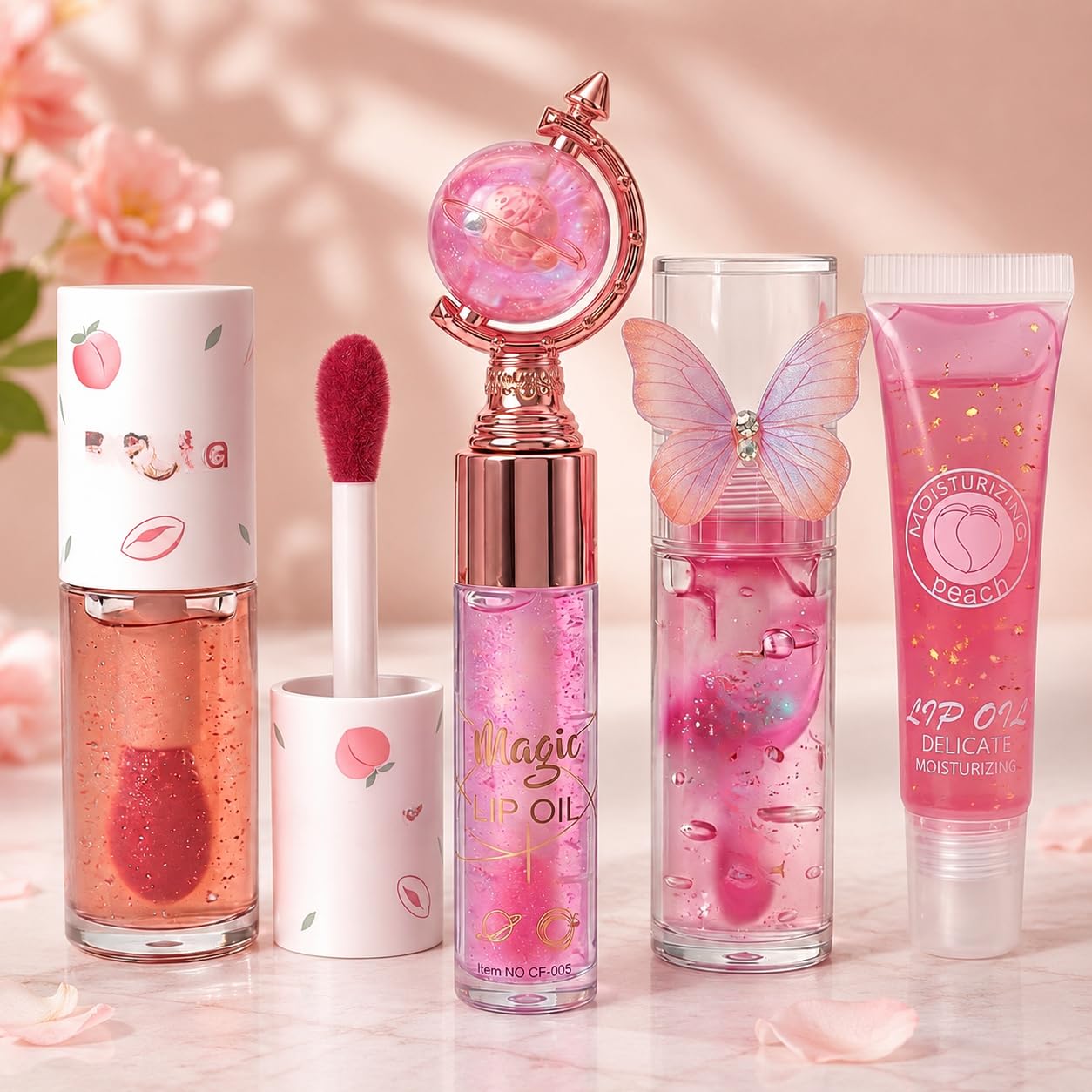 Korean Cute Trendy Lipgloss Combo for Girls – Butterfly Korean Lipgloss, Tube LipGloss & Moisturizing Glob Lip Balm for Dry Lips, Perfect Glossy Finish for Everyday Glam & Gifting-image-19