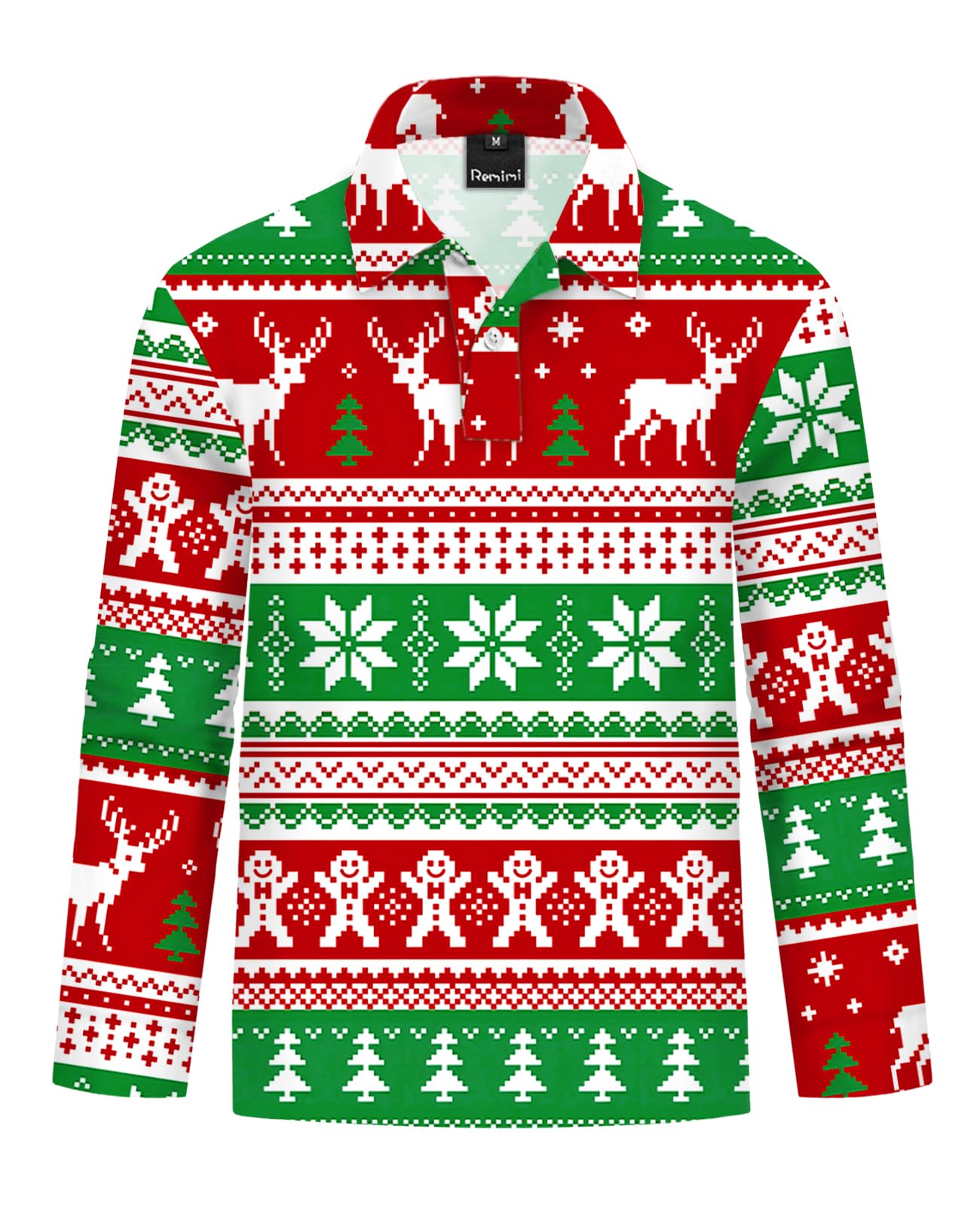 Remimi Kids Valentines Print Polo Shirt Mardi Gras Long Sleeve Collared Shirts 5-14 Years