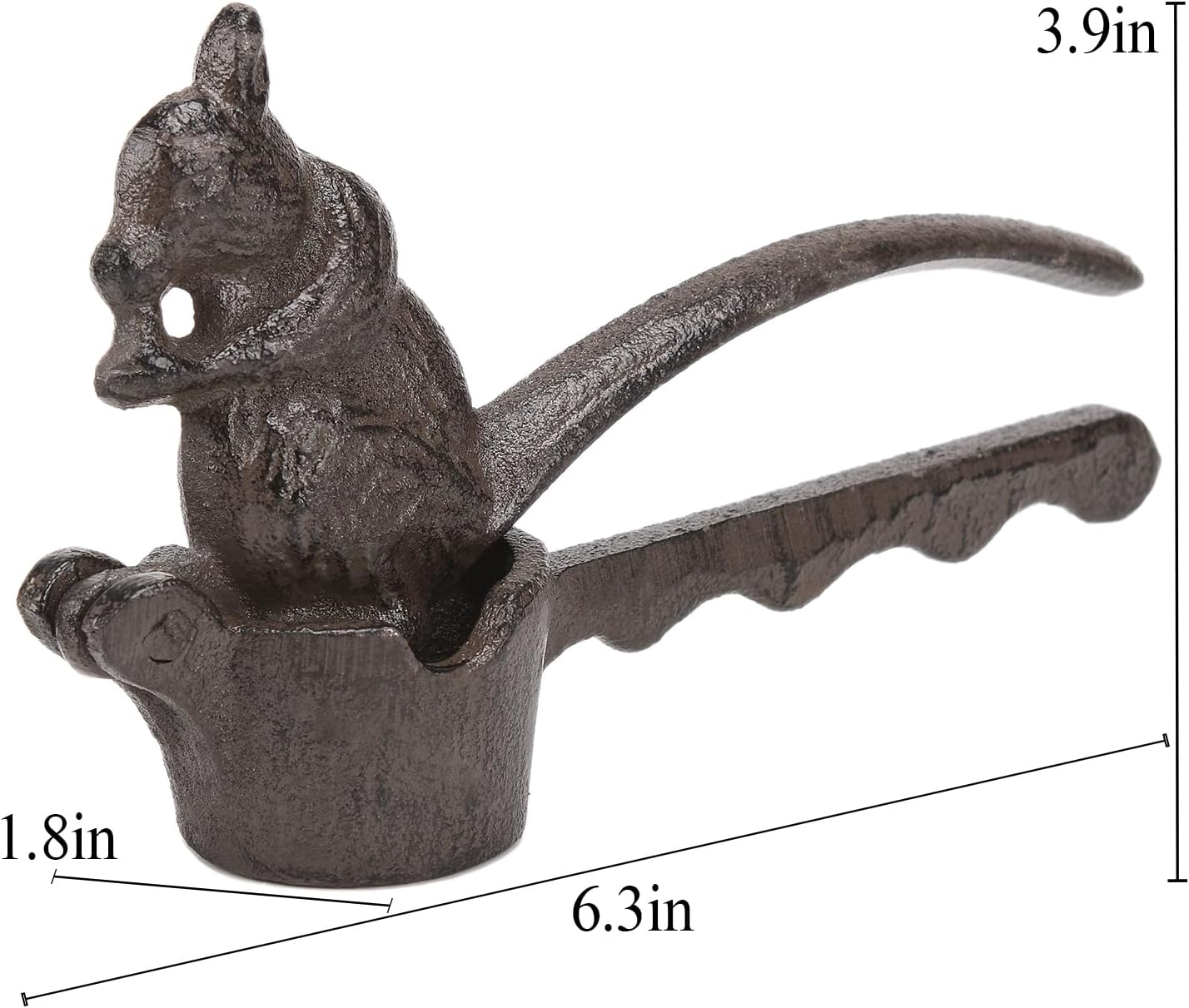 BRASSTAR Cast Iron Squirrel Walnut Clip Metal Walnut Shelling Tool Simple To Use Multipurpose Animal Shape Home Practical Tool TQGJPT1011