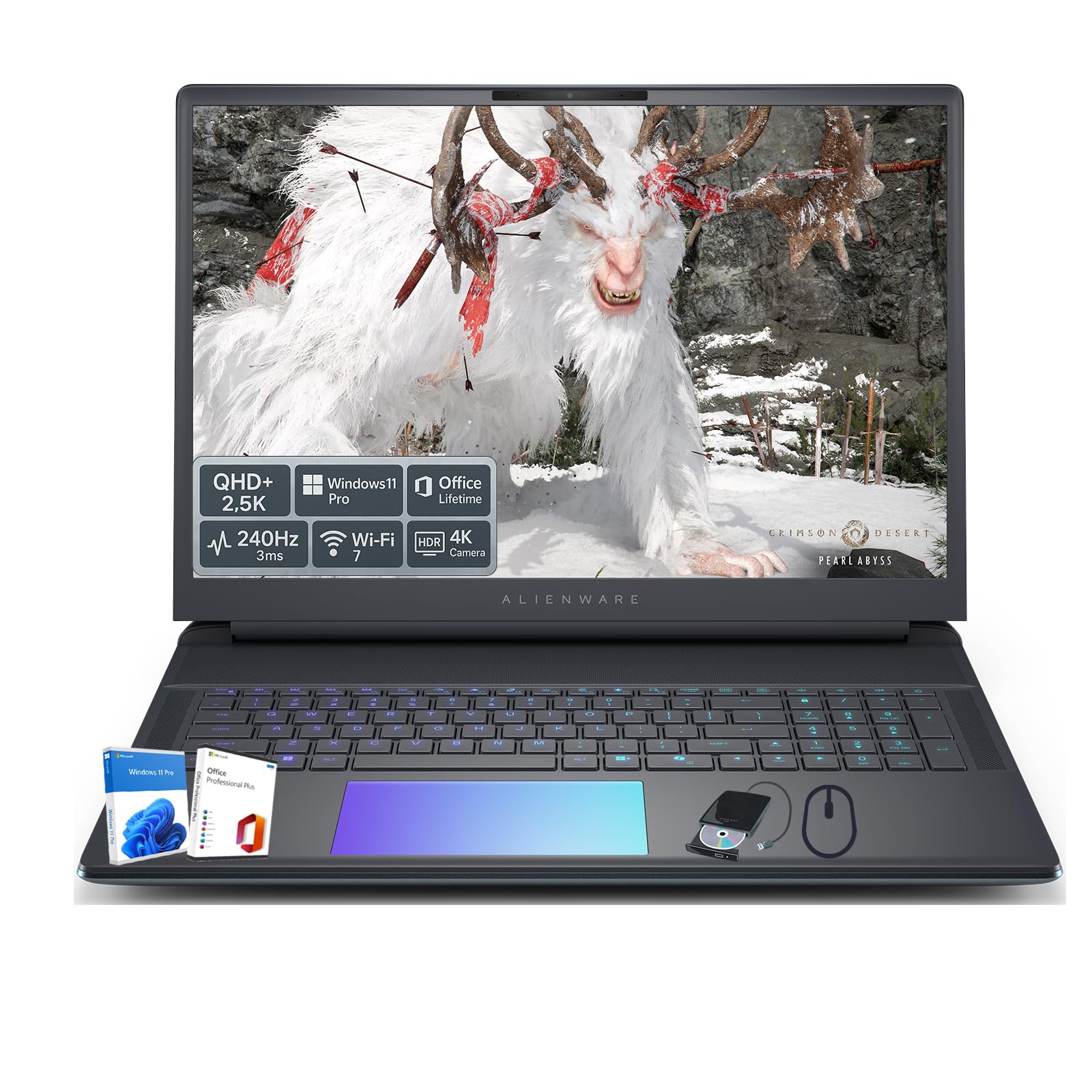 2025 Alienware 18 Area-51 Gaming-Laptop – Intel-Ultra-9 275HX(bis zu 5,4 GHz), NVIDIA RTX 5080 (16 GB GDDR7), 45,7 cm (18 Zoll) 300 Hz 3 ms Display, hintergrundbeleuchtete KB, 4K-Kamera, Win 11 Pro