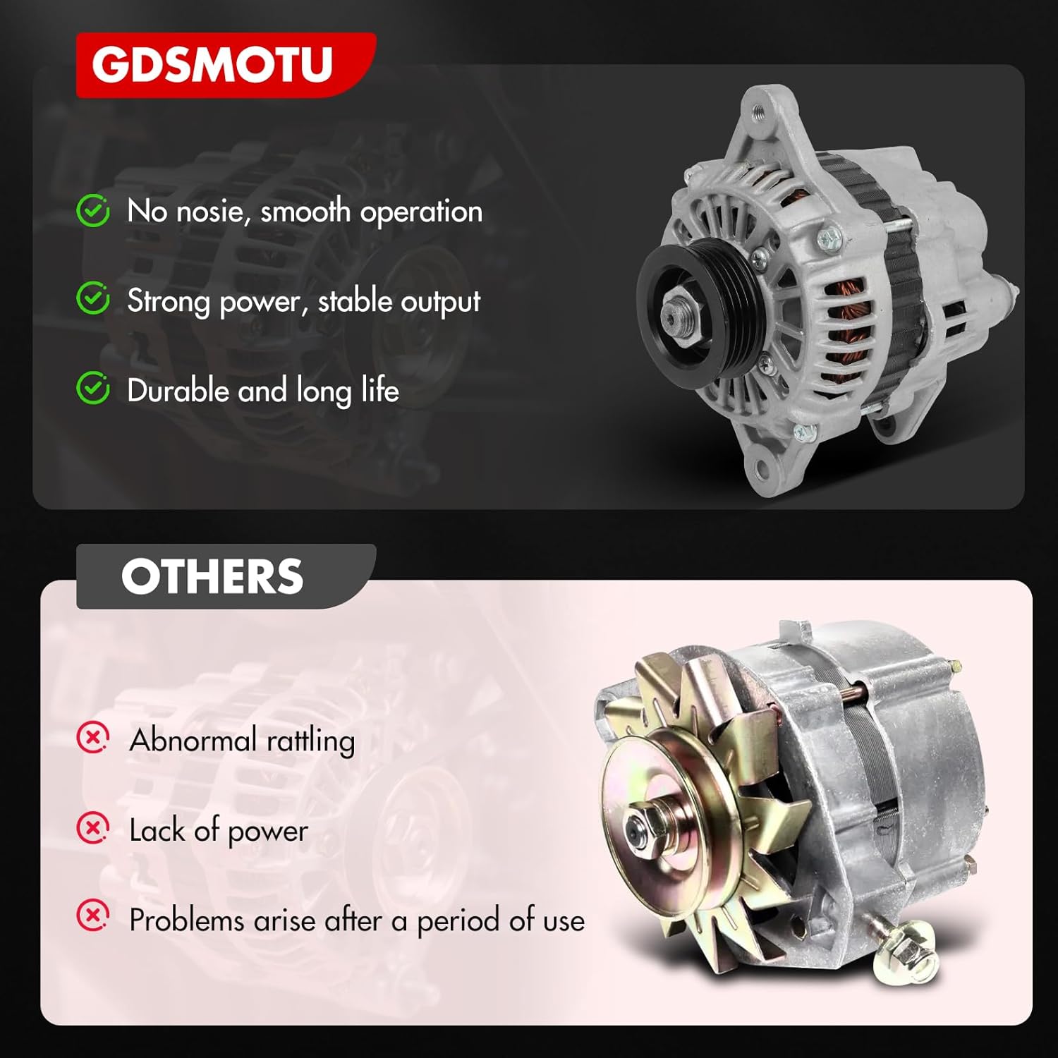 Alternator Fit for Geo for Metro 1995-1997 for Chevrolet for Metro 1998-2001 for Chevrolet for Tracker 1989 1998 for Asuna for Sunrunner 1992-1993, 13336