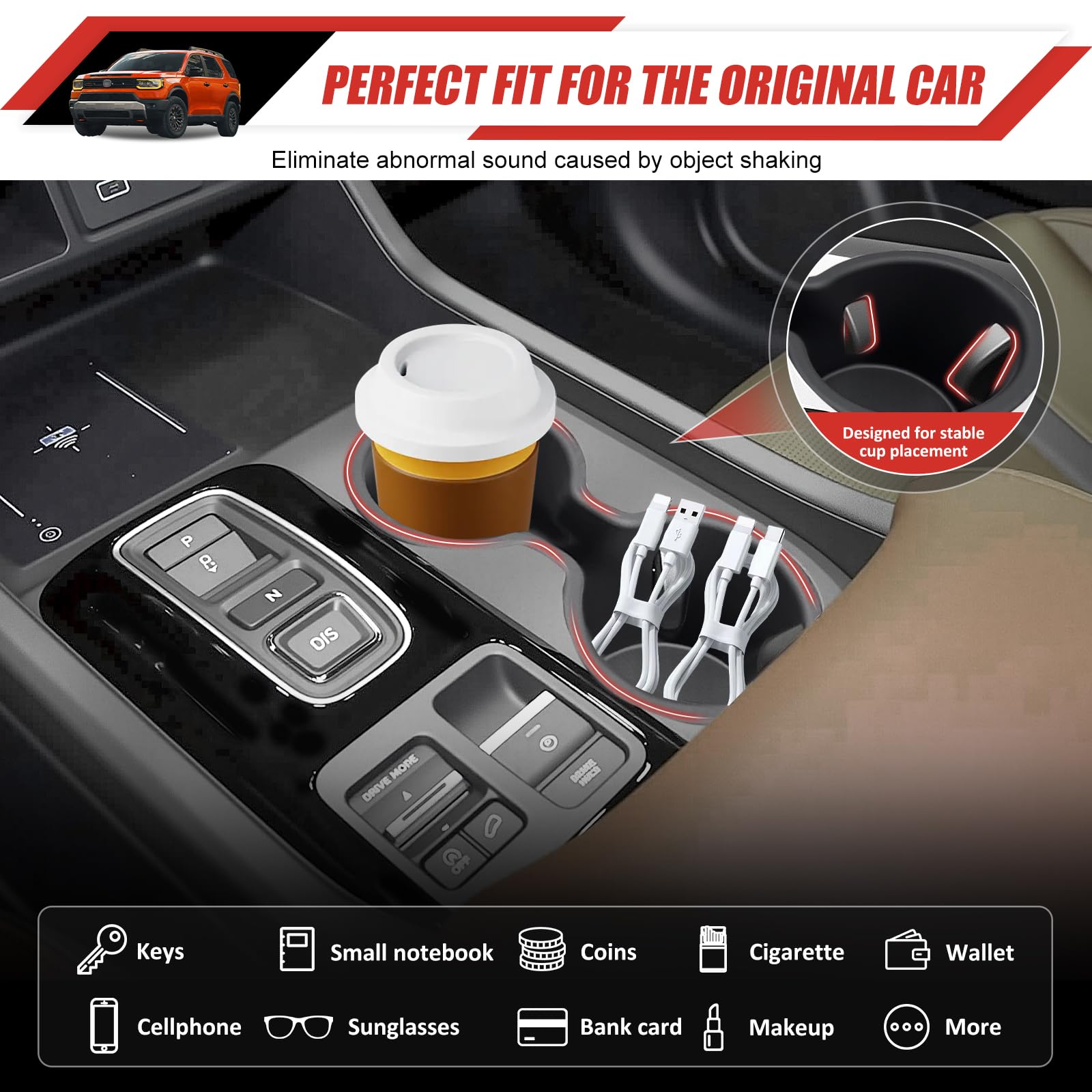 Center Console Organizer Compatible with 2023 2024 2025 Honda Pilot & 2024 2025 Ridgeline & 2024 2025 2026 Honda Passport Accessories Armrest Console Organizer Armrest Organizer Insert Tray (Black B