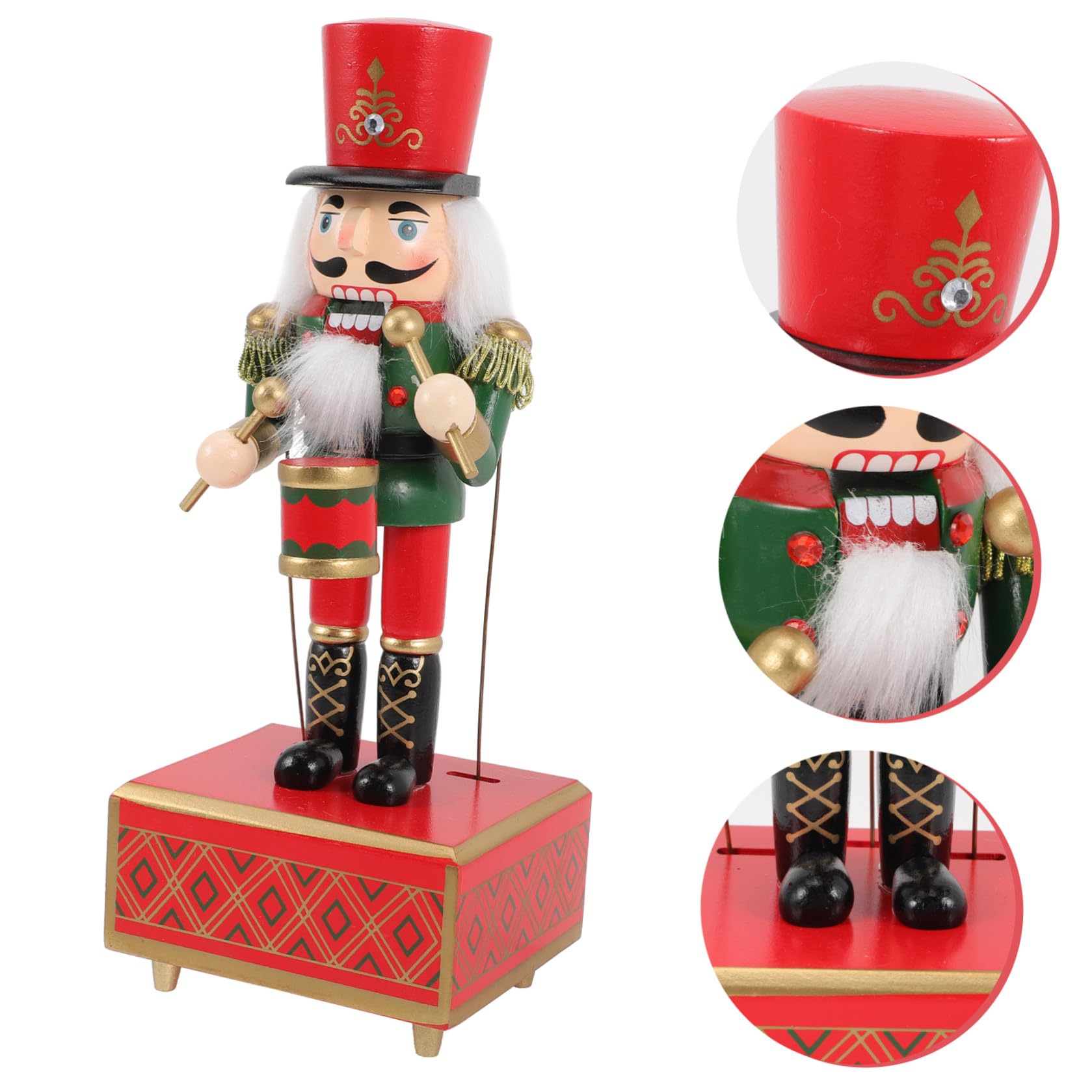 NUOBESTY Carillon in Legno per Natale Decorazione da Tavolo con Funzione di Riproduzione Musicale per Festa Natalizia e Regali Unici