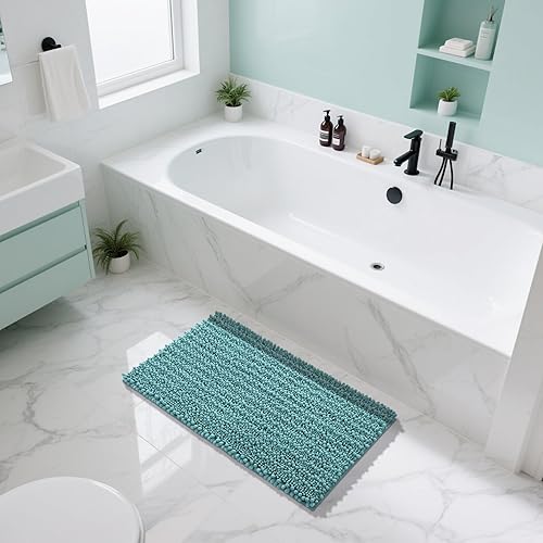 Miniatura 682 de Yimobra - Tapete de baño largo de felpilla, grande de 55.1 x 24 pulgadas, microfibra gruesa, absorbente, extrasuave, antideslizante, peludo, lavable