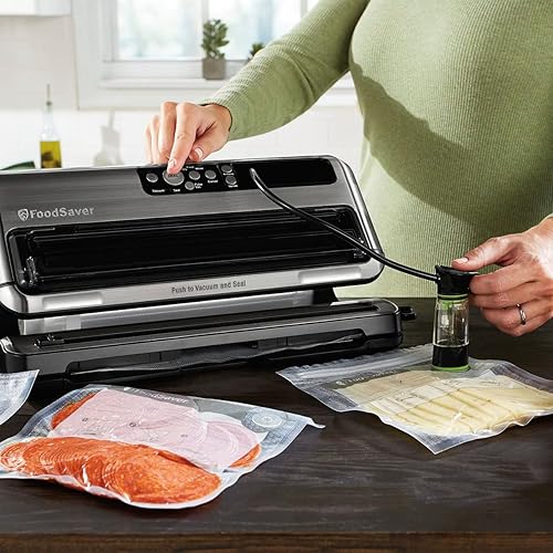 Miniatura 4 de FoodSaver FM5460 Sistema de conservación de alimentos, máquina automática de sellado al vacío 2 en 1 con kit de inicio, grande