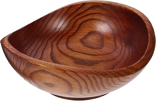 Zerodeko Contador de acacia tazón grande de madera cuenco de huevo cuenco de madera para servir plato de frutas vajilla de madera tazón de fruta de