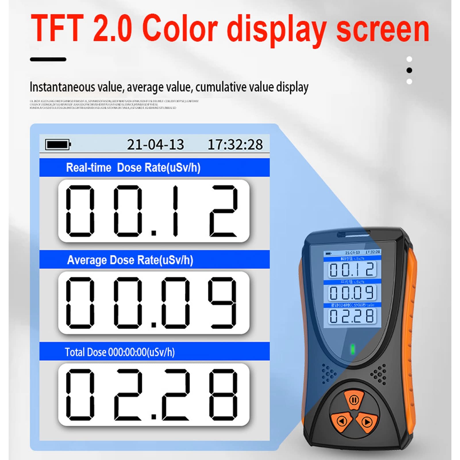 Nutriess Geiger Counter X ? ? Rays Tester with Radiation Dose Alarm Battery Handheld Detector for Nuclear Radiation Monitoring and Safety