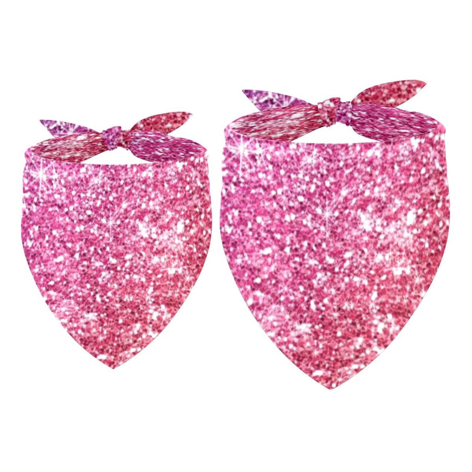 2pcs Pack Dog Bandanas Glitter Background Triangle Scarf for Small Medium Large Dogs and Cats Pet Kerchief Triangle Scarfs Bibs