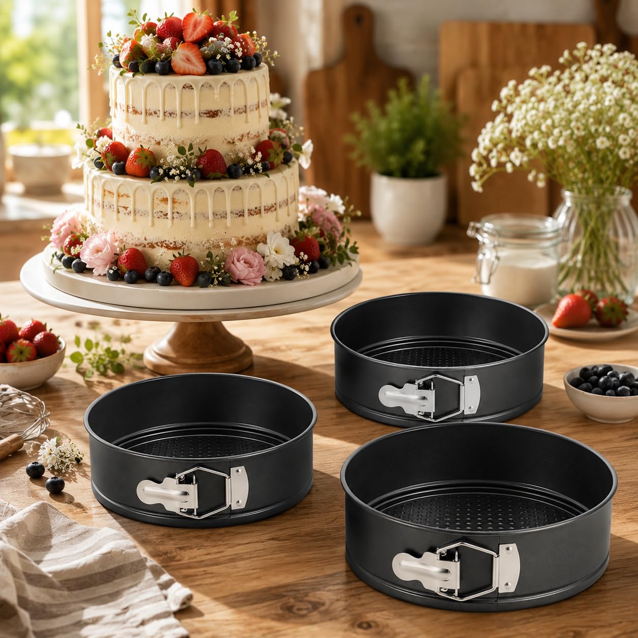 PureBake Non-Stick Cake Tin Set - Springform Moulds -9 PureBake Non-Stick Cake Tin Set - Springform Moulds -9