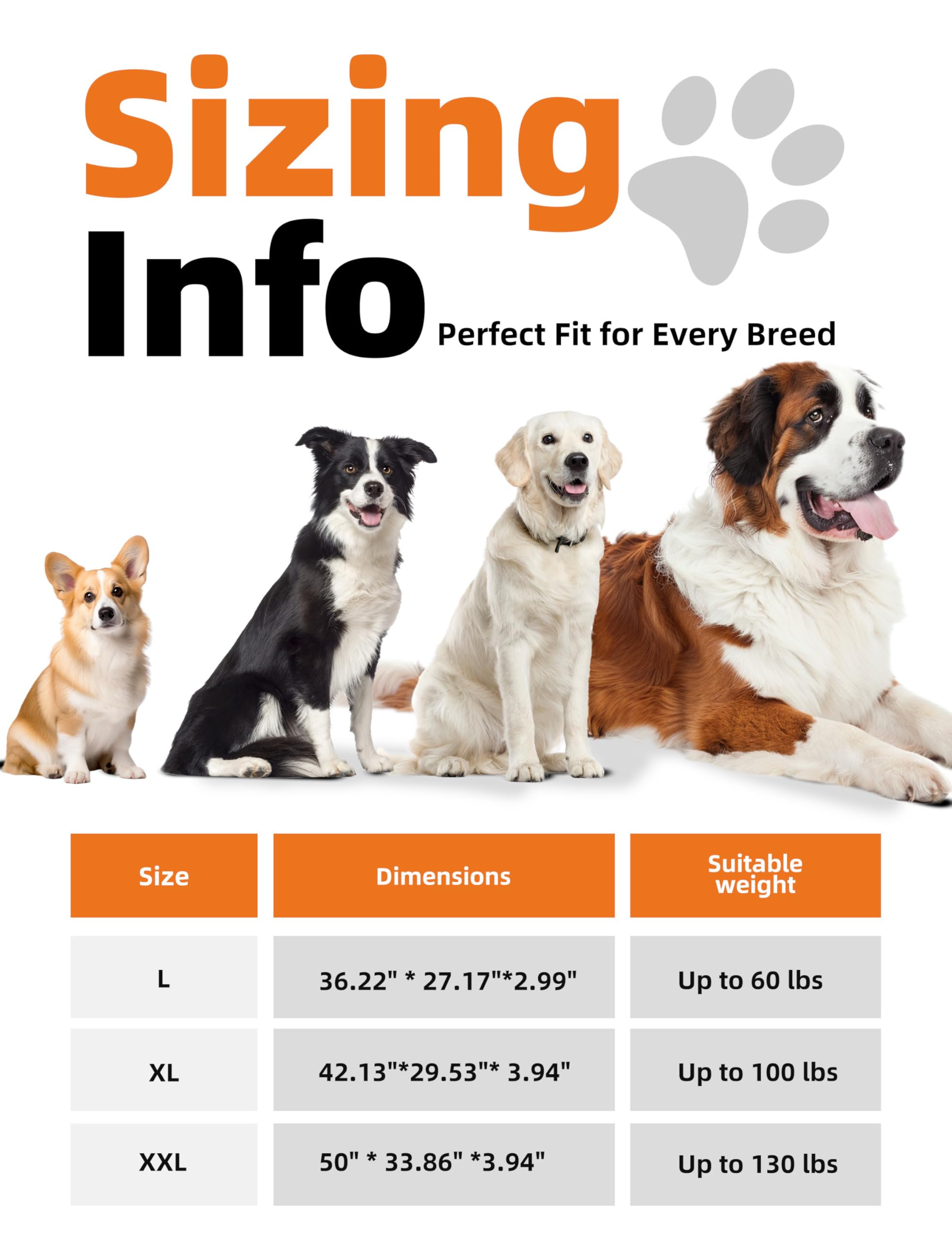 Sytopia Indestructible 42 Inch Orthopedic Waterproof Dog Crate Bed chew Proof for Extra Large Dogs, Removable Washable Cover, Egg Crate Foam Mat, Suitable for Dogs Up to 100 Lbs, Brown - image 6