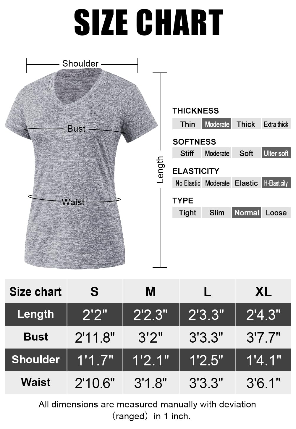 Ullnoy Lot de 3 t-shirts de sport pour femme - Séchage rapide - Coupe ample - Col en V - Manches courtes