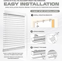 Vista 3 de Ultra Premium - Persiana de madera sintética de 2 pulgadas de color blanco, inalámbrica, 49 1/2 pulgadas de ancho x 64 pulgadas de largo, corte