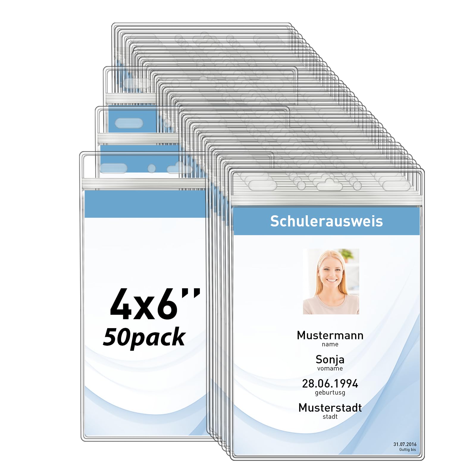 Amazon.com : Mositear Vertical ID Badge Holders with Soft Edge