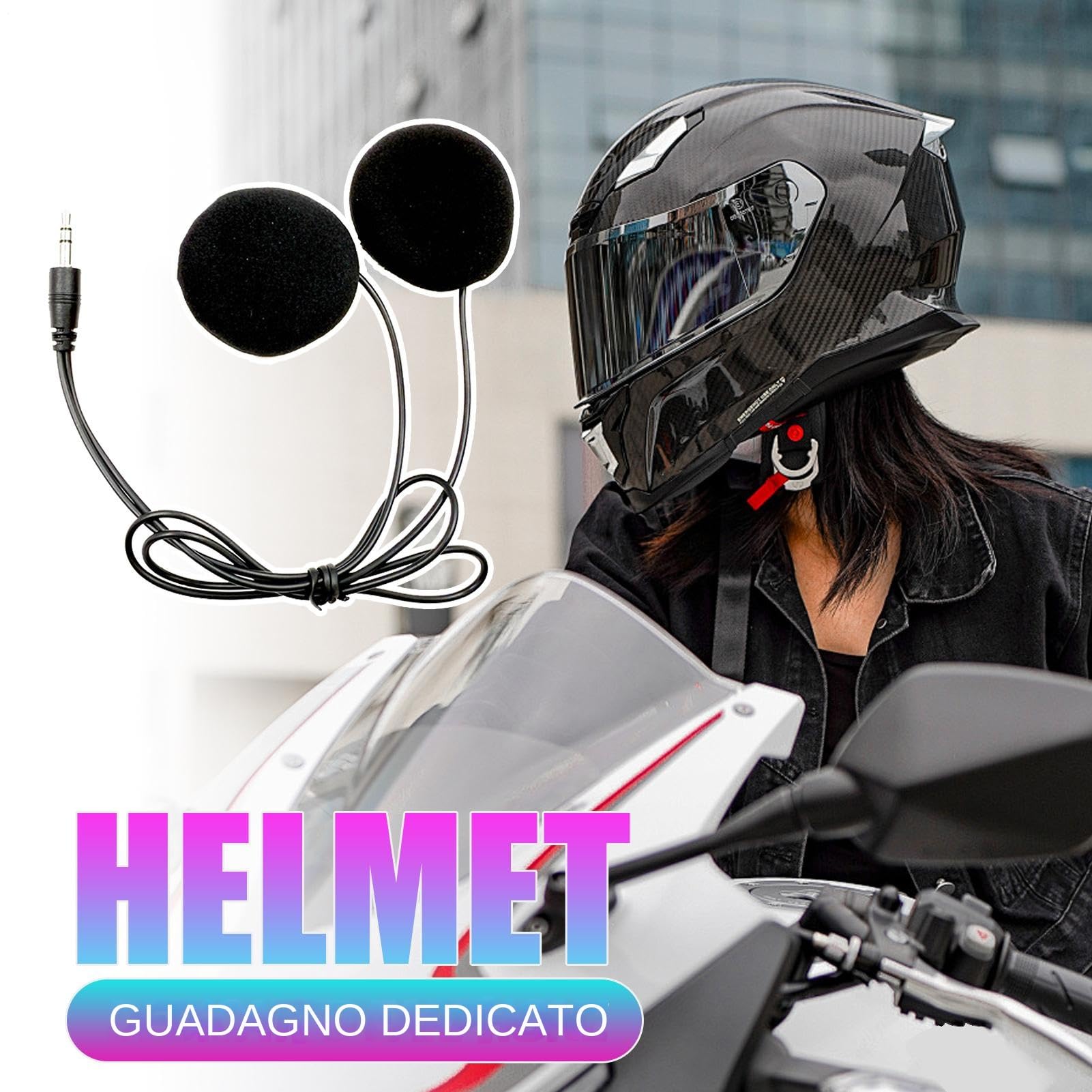 Generico Altoparlanti per Casco, Cuffie per Caschi da Moto, Attrezzatura Sportiva per Sci, Ciclismo, Moto da Neve, Mountain Bike, e Snowboard