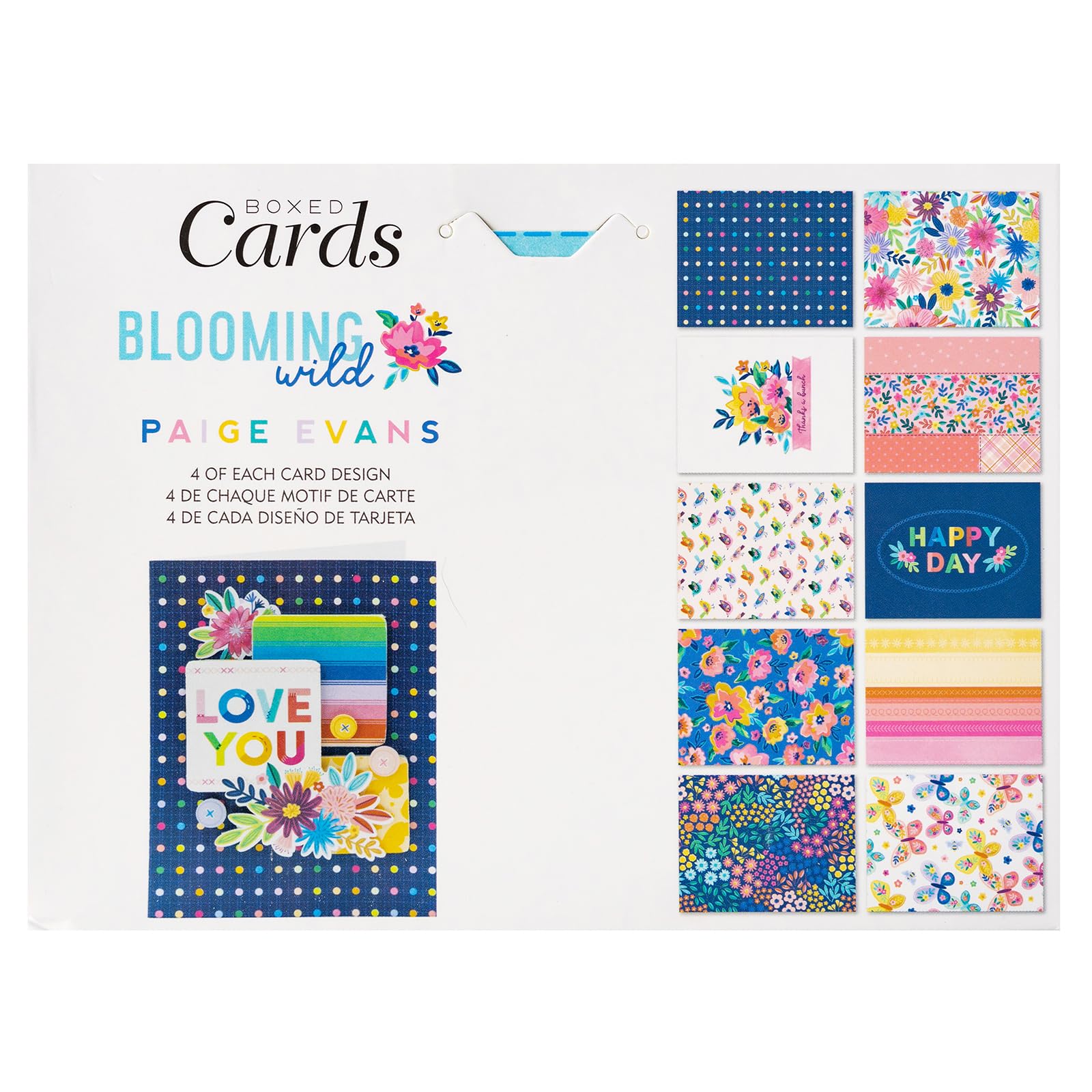 Paige Evans, biglietti di auguri vuoti e buste, 40 pezzi, buste A2 con biglietti assortiti per tutte le occasioni e biglietti di ringraziamento, 10 disegni unici, Blooming Wild
