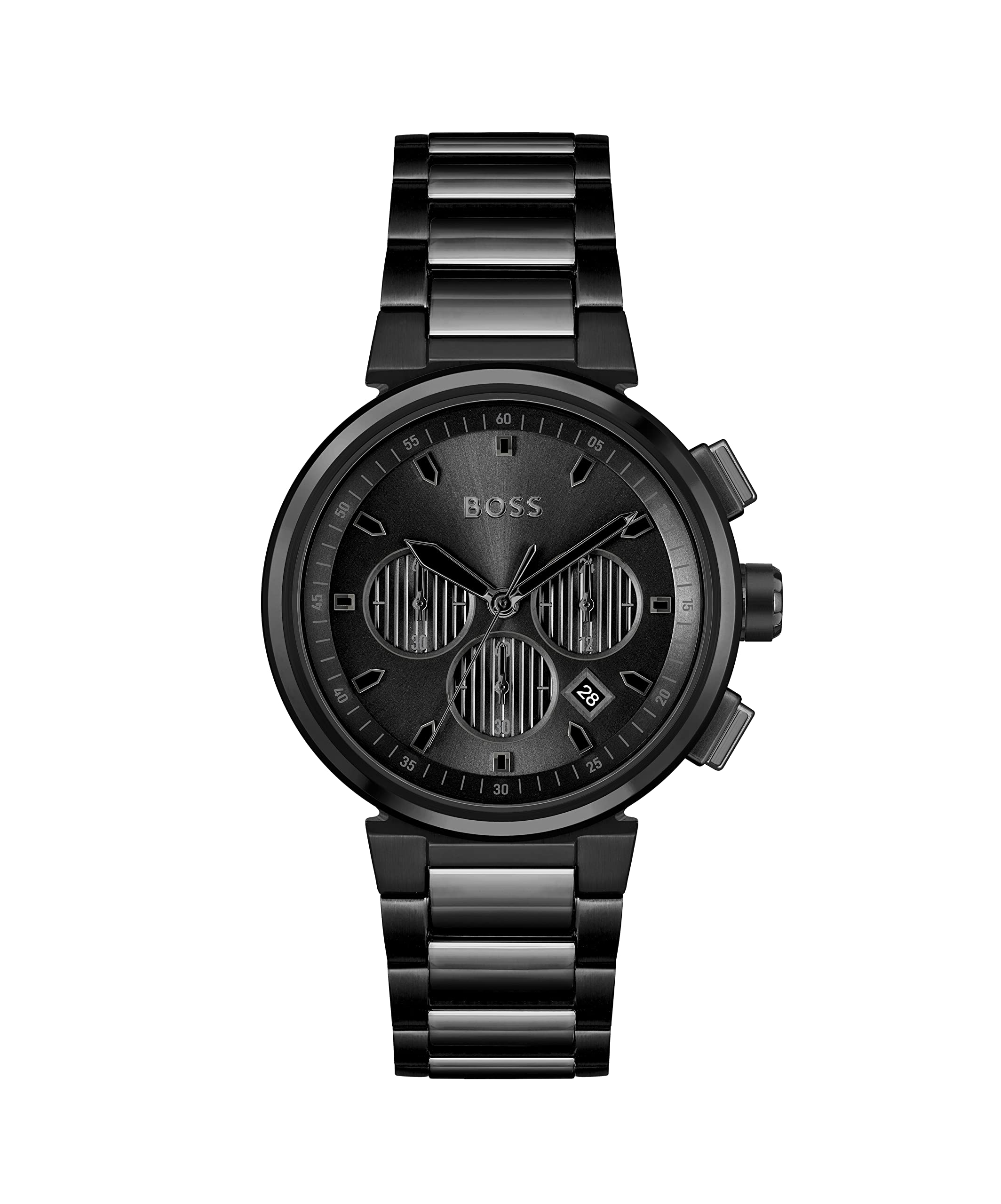 BOSS One Qtz Fashion Chrono Black Round Dial Mens Watch|Ionic Plated Black Steel Material|Black Color Band - 1514001 (B0B8TYT99N) Amazon Price History, Amazon Price Tracker