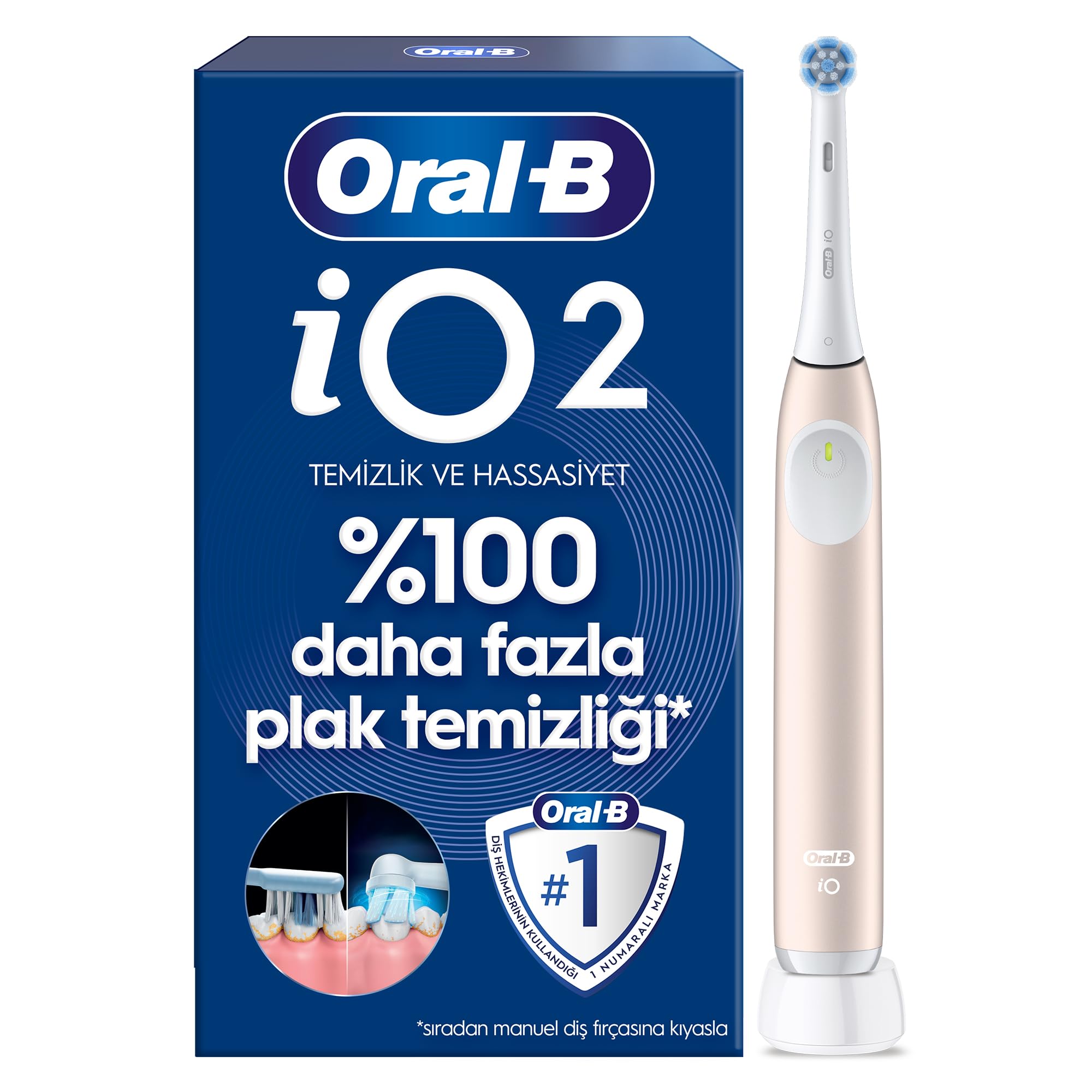 Oral-B iO2 Pembe Şarjlı/Elektrikli Diş Fırçası, 1 Fırça…