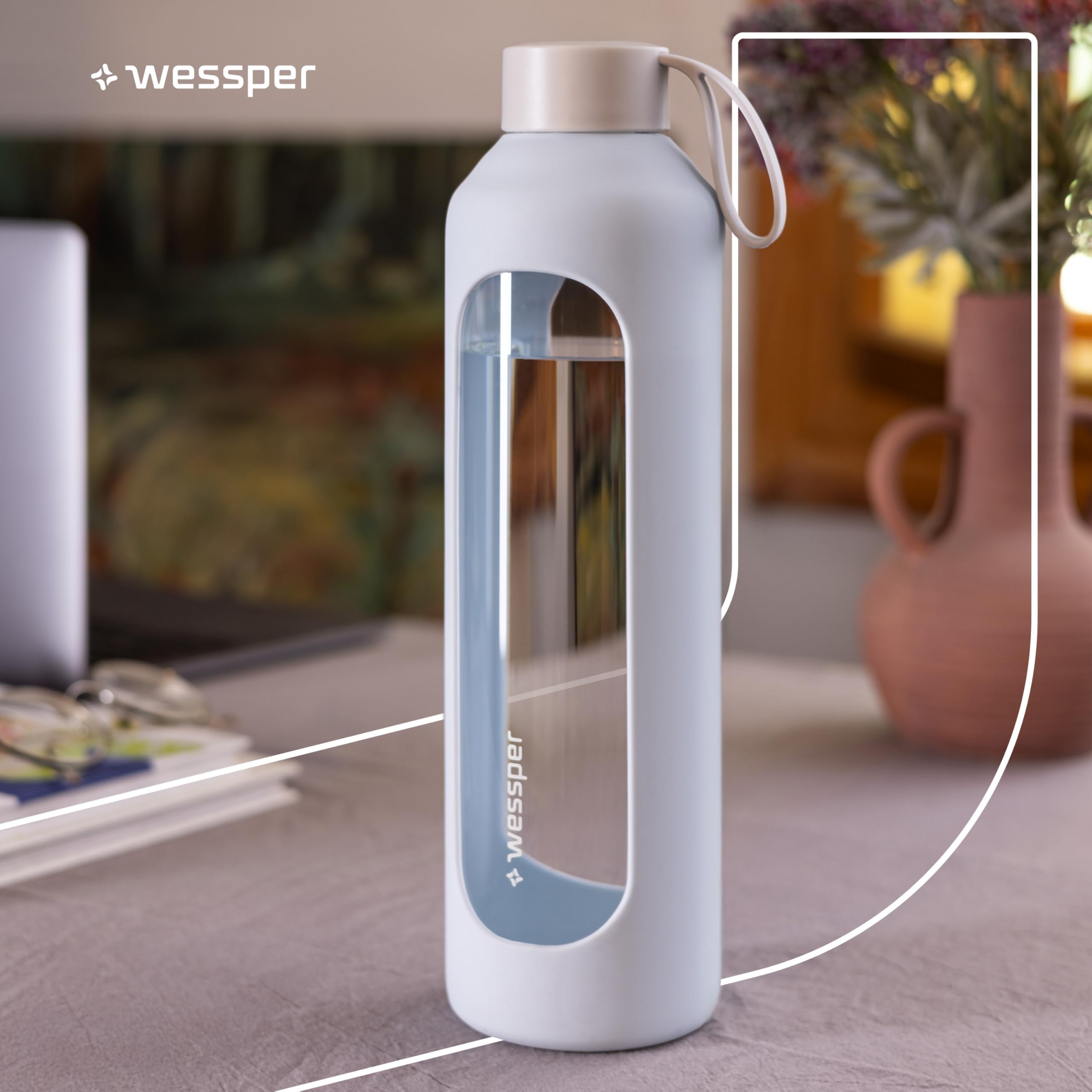 Glazen drinkfles met hoes | Neopreen | 500 ml bedrukken