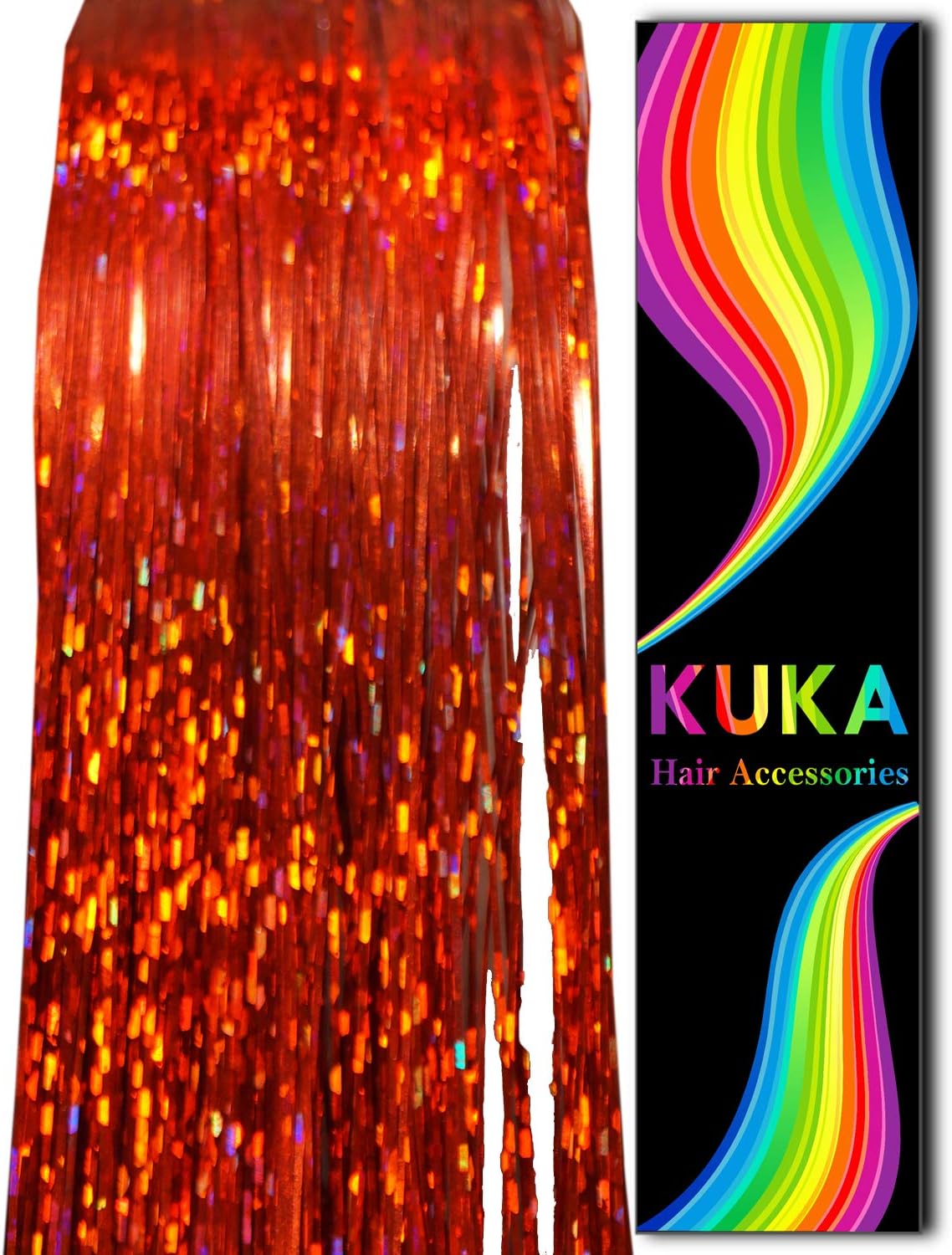 Fairy Hair Tinsel Extensions (Holographic red) Amazon.co.uk Beauty