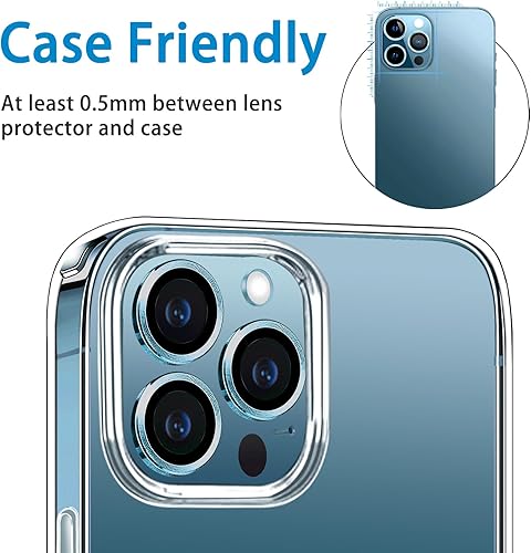Miniatura 52 de Protector de lente de cámara compatible con iPhone 12 Pro Max, protector de pantalla de vidrio templado 9H antiarañazos, protector de pantalla