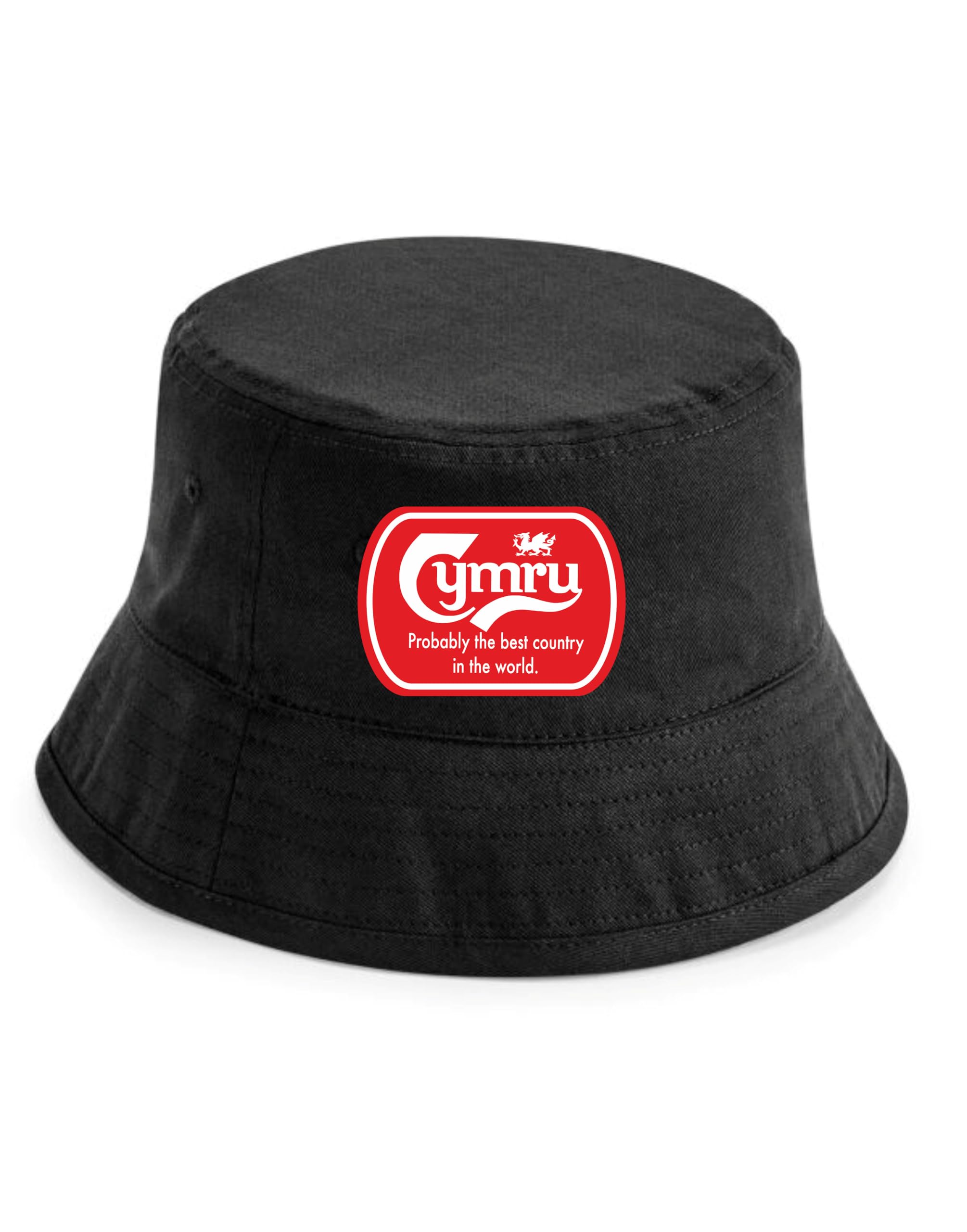 Print4U Cymru Wales Best Country Bucket Hat Welsh Funny Unisex Black LXL
