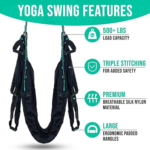 Miniatura 2 de YOGA SWING PRO Kit de columpio de yoga antigravedad para hamaca aérea de alta calidad, juego de cabestrillo volador Acrobat para terapia de