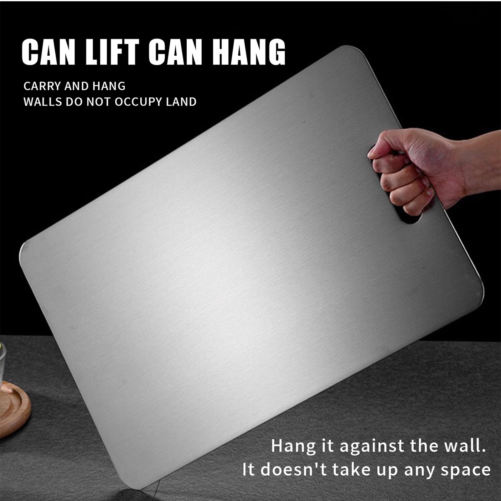 Tabla De Cortar De Titanio De Doble Cara De Primera Calidad Con Superficie De Acero Inoxidable Antibacteriana 98750678