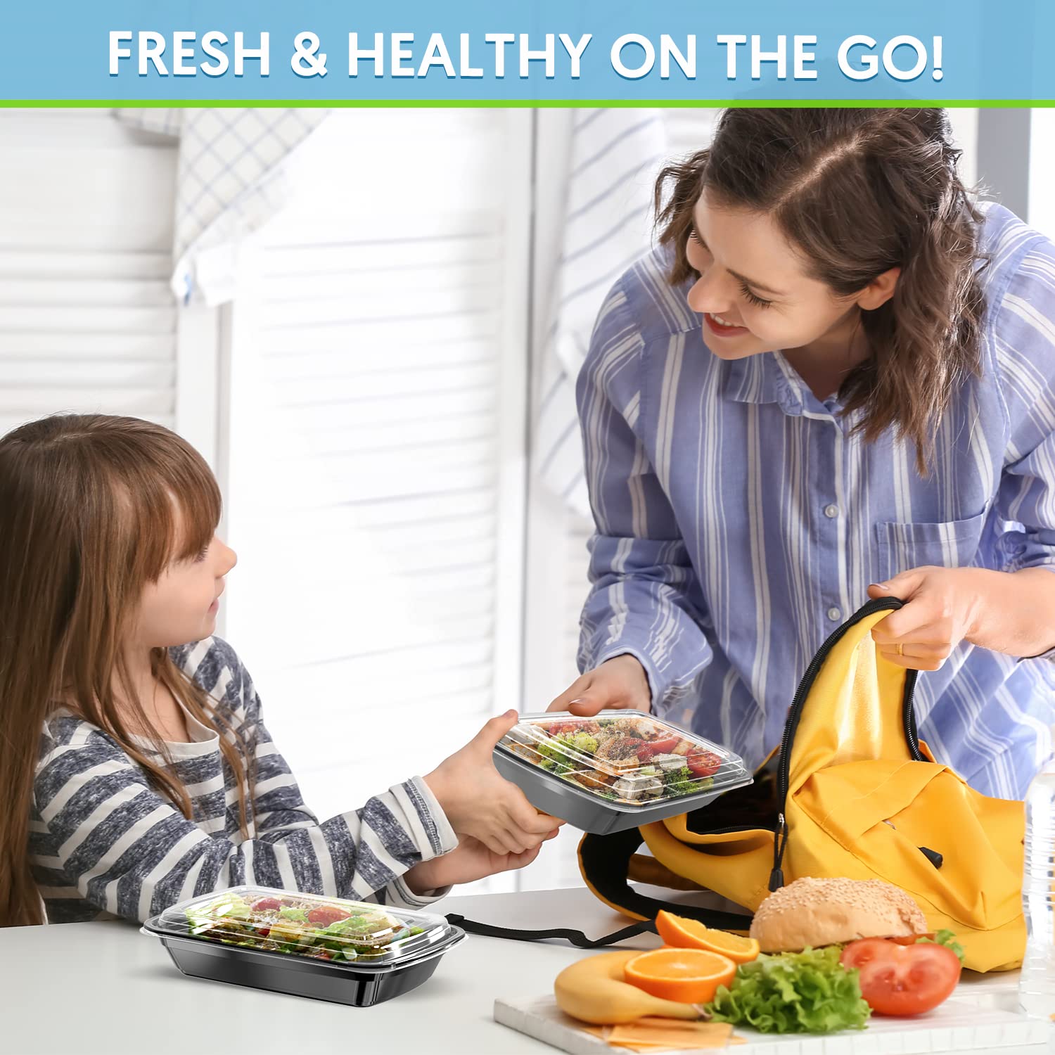 Meal Prep Container 1 Compartment - 20 Pack Extra-Thick Food Storage Containers w/ Lids Plastic Bento Box Reusable BPA Free Lunch Boxes Disposable Stackable Microwave Dishwasher Freezer Safe(28 oz)