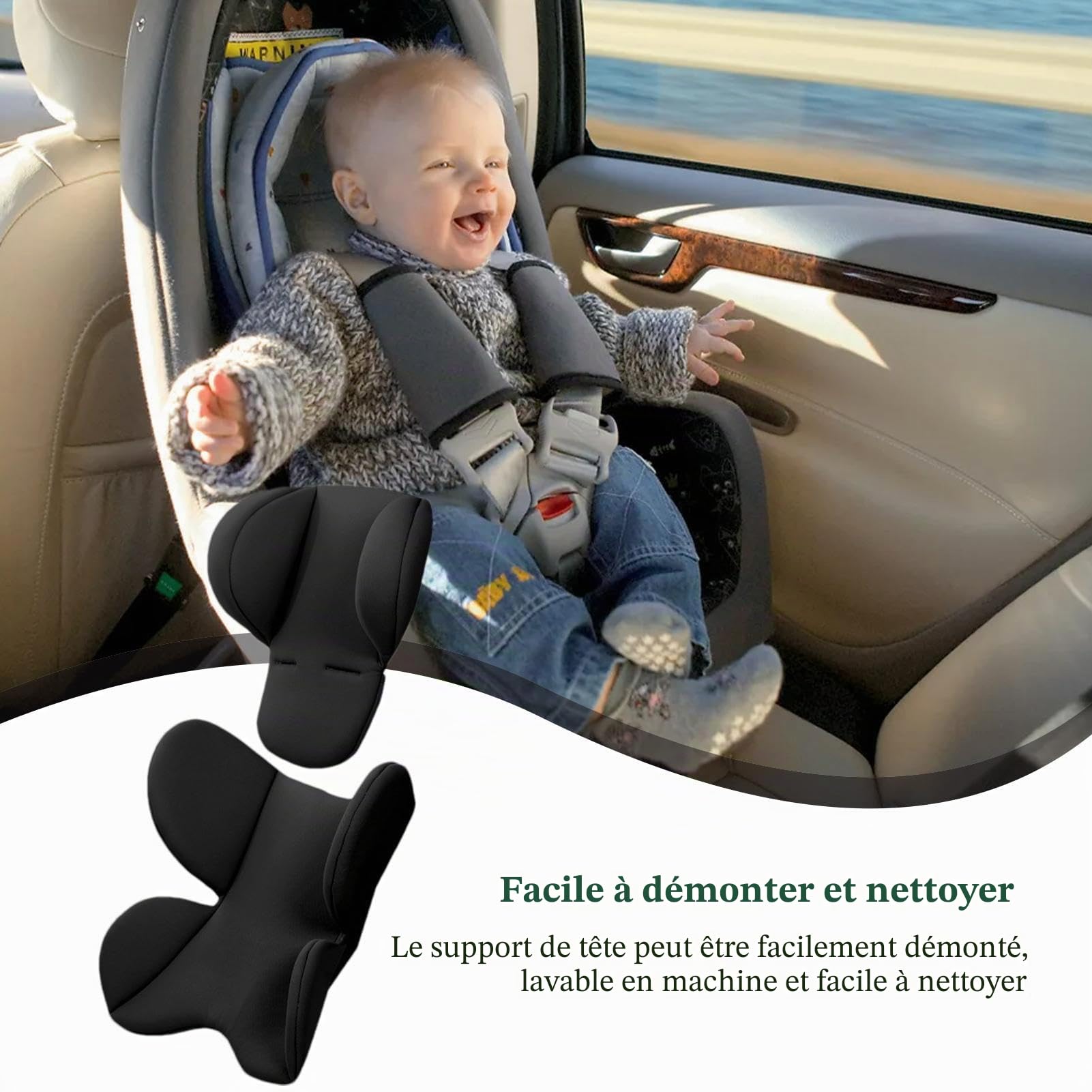 Coussin De Siège Auto Bébé, Siège Auto Bébé, Siège De Voiture, Coussin De Chaise Haute, Coussin De Tête Et De Cou,Insert De Siège Auto Pour Bébé, Coussin Pour Sièges De Voiture Poussette Chaise Longue