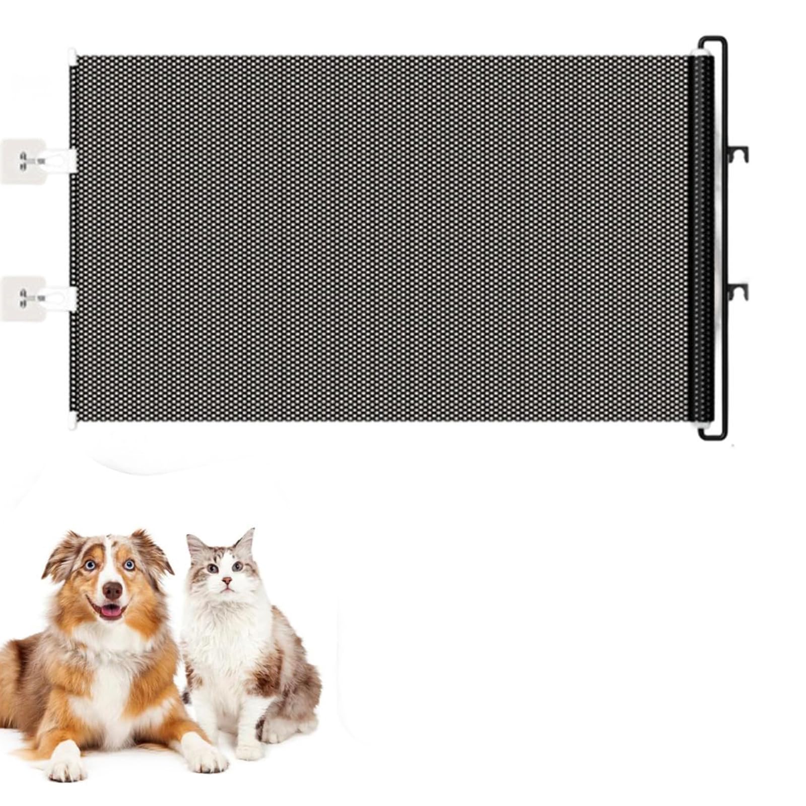 Retractable Dog Gate No Drilling, Pet Safety Barrier Fence for Doorway Hallway Stairs Kitchen Bedroom Balcony Garage Garden Patio (Black,18x49inch)