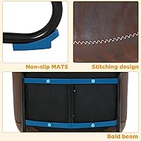 Vista 7 de PayLessHere Juego de 2 sillas de comedor, sillas de cocina, sillas de sala de estar, taburetes de mostrador con respaldo, isla de cuero (18 pulgadas)