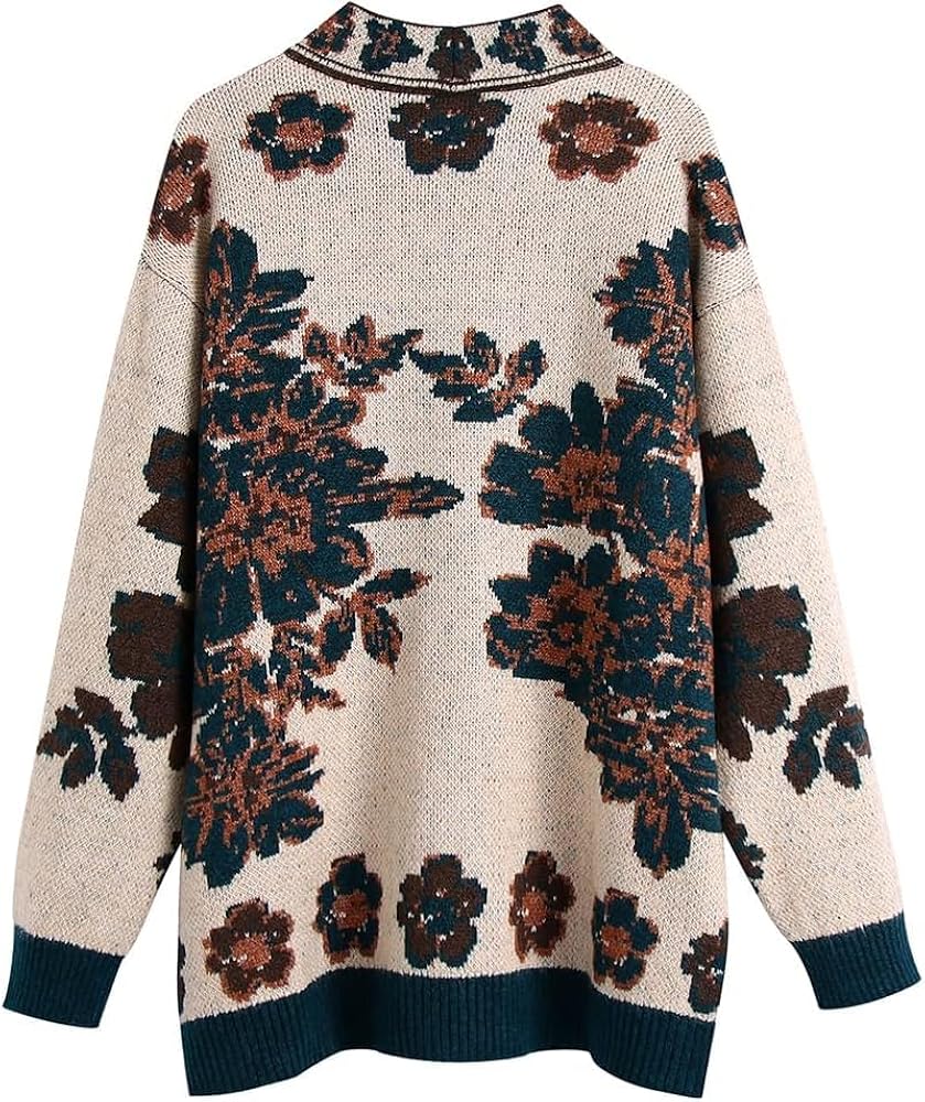 Amazon.com: Women's Spring Autumn Elegant Print Cardigan Coat