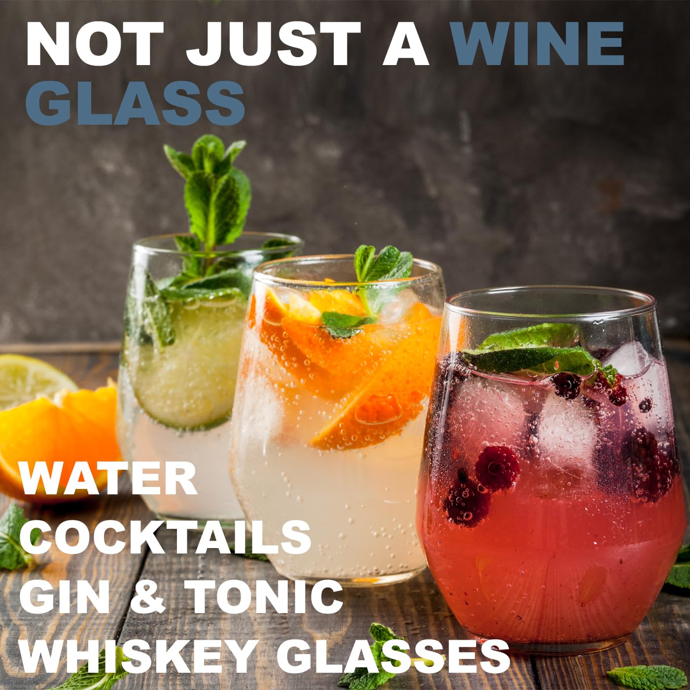 FLOW Barware 480 ml Stemless wijnglazen | wijnglazen voor rood