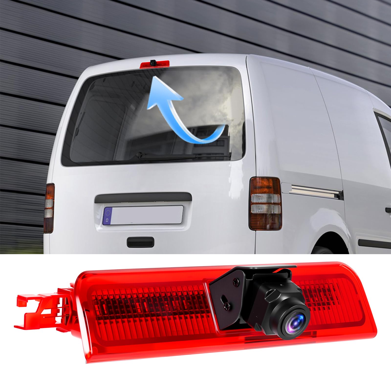 Cámara Trasera 720P para VW Caddy 2003-2015, Tercera Luz