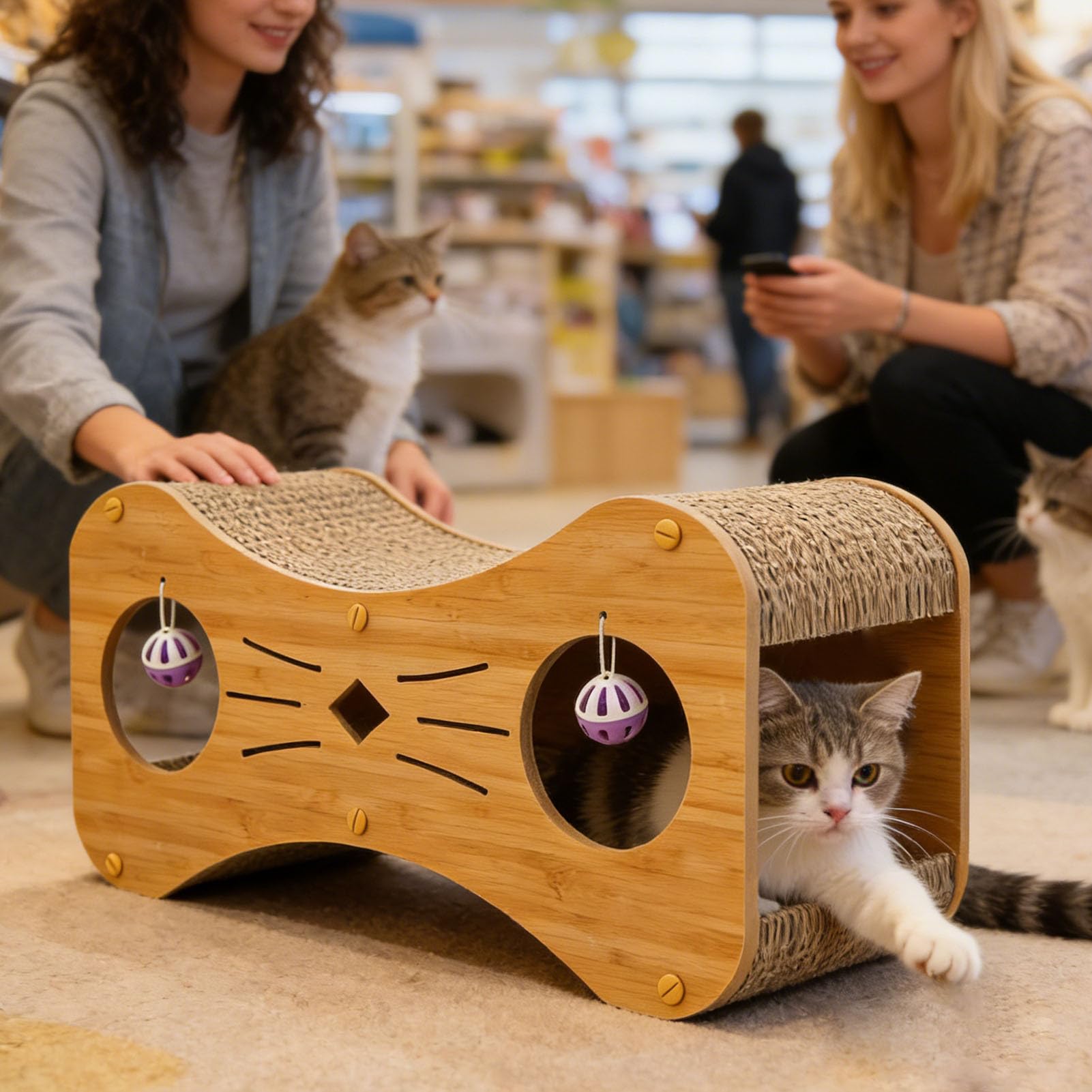Casa Rascador para Gatos Casa para Gatos con Diseño De