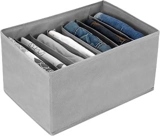 Qozary 7 Grids Jeans Clothes Drawer Organizer Dividers  Washable Foldable Wardro - Compare price