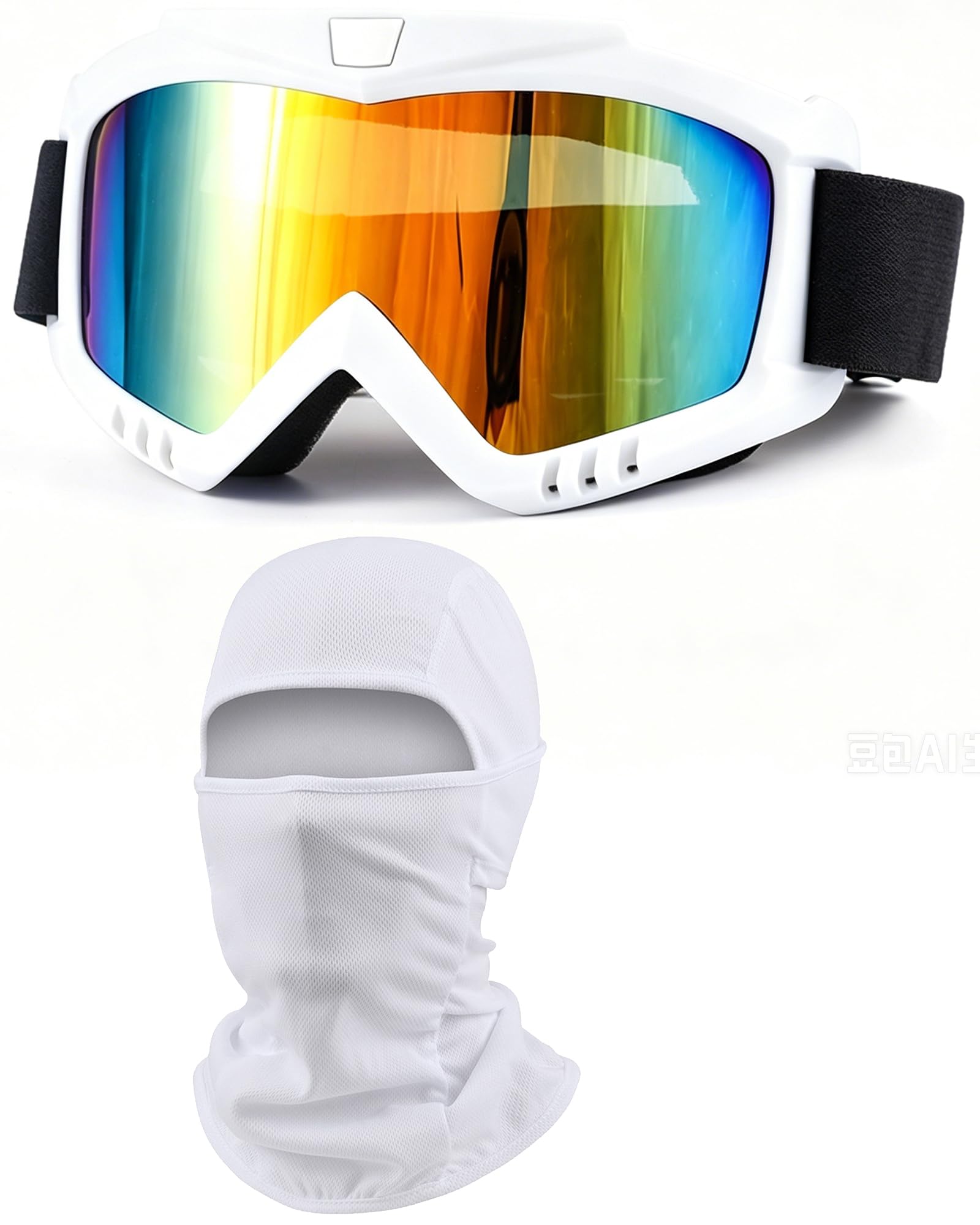Dirt Bike Goggles with Balaclava Motorcycle ATV Riding Ski Motocross Windproof Dustproof Racing Glasses for Women Men