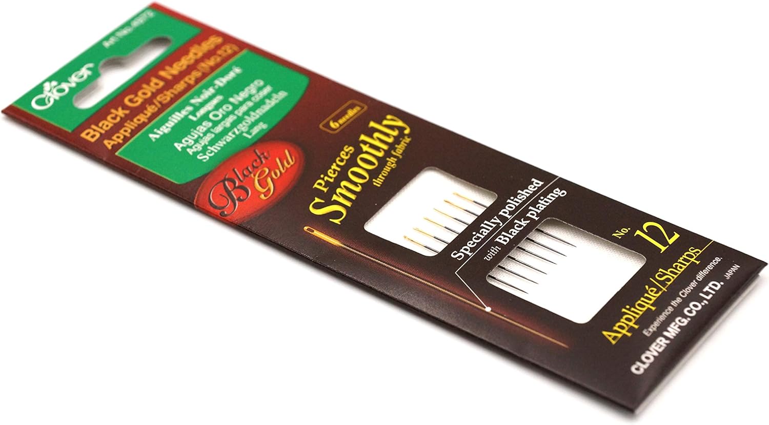 Clover Needles, Applique/Sharps No.12, Black/Gold : Arts, Crafts & Sewing