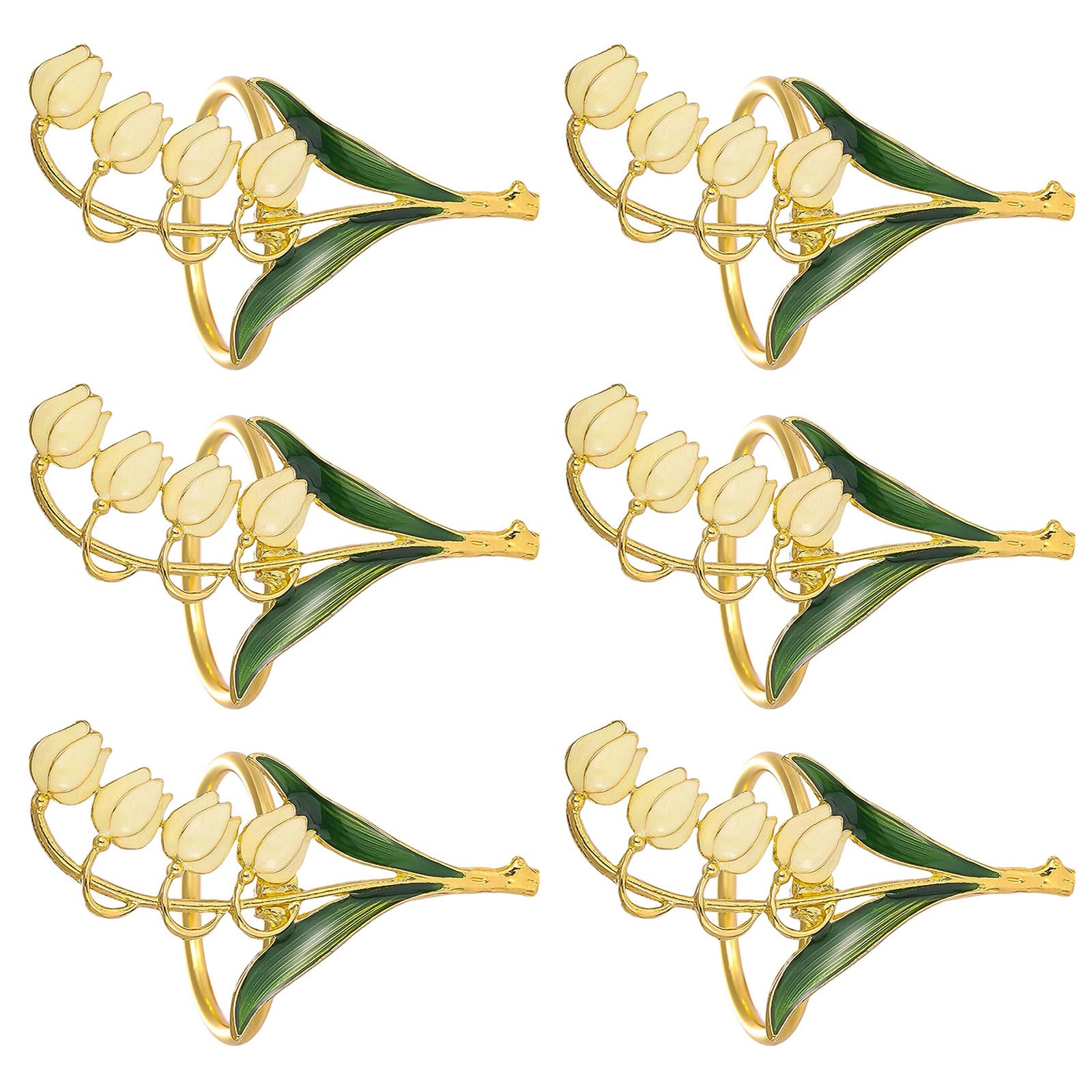 TQUXNGA 6PCS Napkin Rings for Table Setting Alloy Delicate Serviette Buckles Suitable for Restaurants and Event Elegant Tableware Accessories