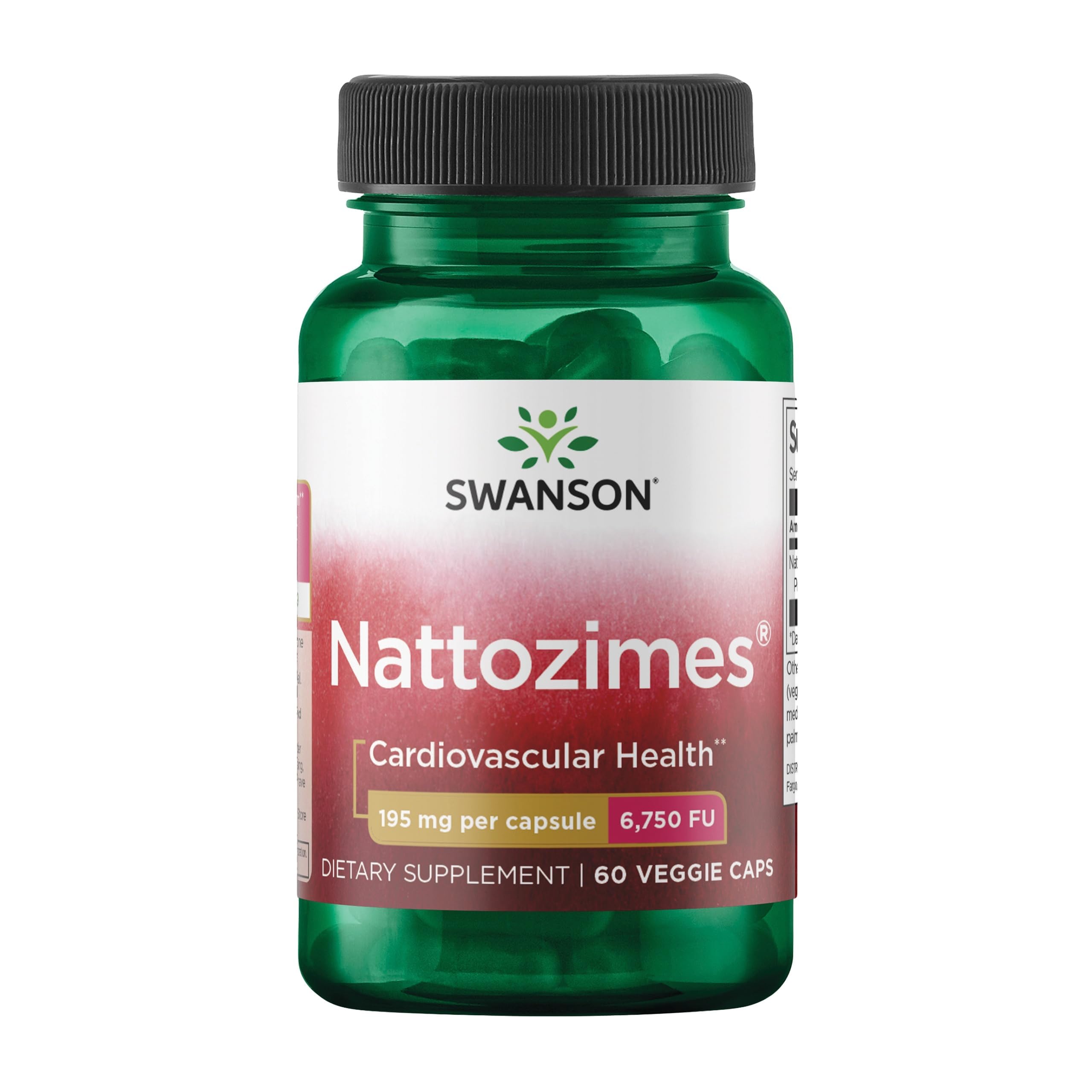 Swanson Triple-Strength Nattozimes Enzyme, 195 mg, 60 Veg Capsules 60 Count (Pack of 1)