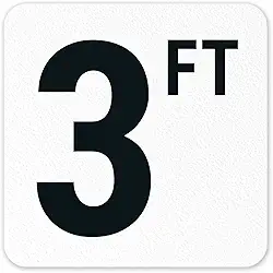 Marcador de profundidade de piscina adesivo de vinil de 15,2 x 15,2 cm, marcador de piscina antiderrapante, feito nos EUA por Sigo Signs