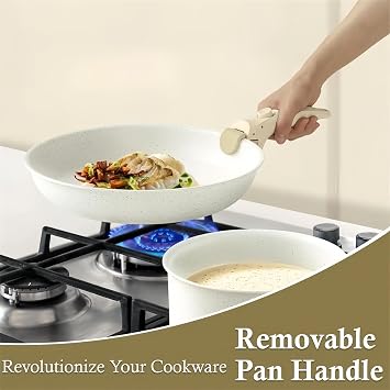 2 Pcs Removable Pot Handle, 7.5 Detachable Handle for Pots and Pans,Detachable Handle Cookware, Durable & Heat-Resistant Universal Cookware Handle Replacement, Fits All Cookware