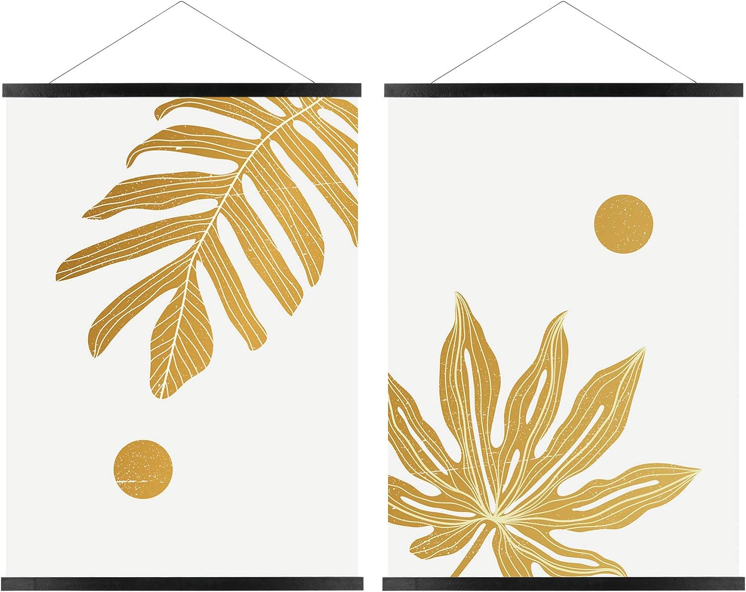 FALAMON 2 Pack Magnetic Poster Hanger Frame, 19x13 19x25 19x27 Magnet Poster Frame Hangers for Hanging Posters, Prints, Photos, Pictures, Maps, Scrolls, and Canvas Artwork (Black, 19") 19 inch(2 Pack) Black