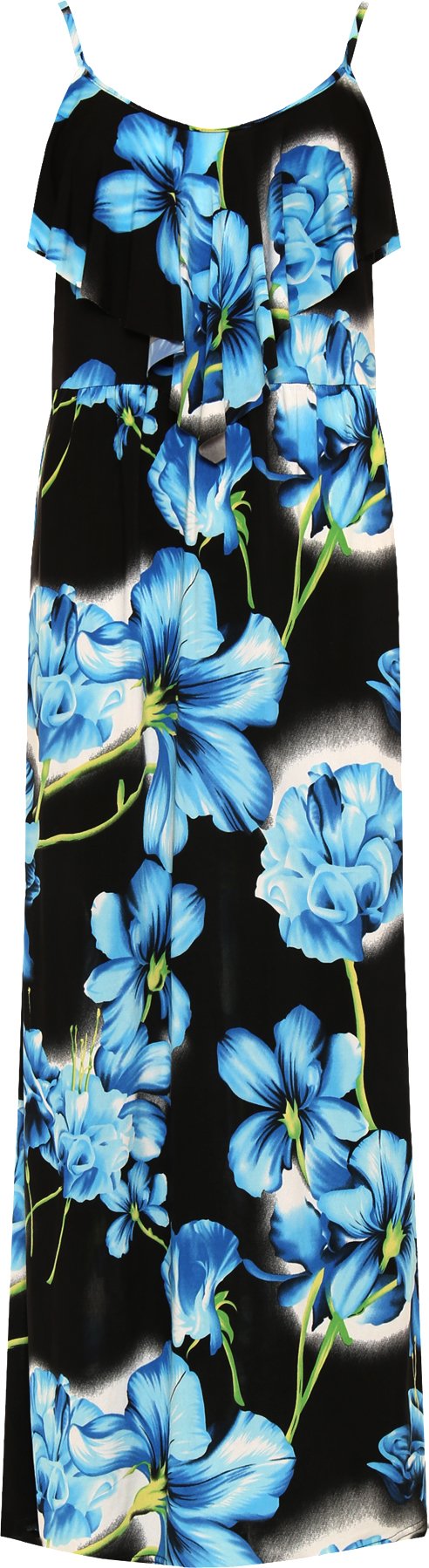 Wearall Women's Blue Plus Strappy Sleeveless Long Maxi Dress Floral Print Stretch New - 26-28