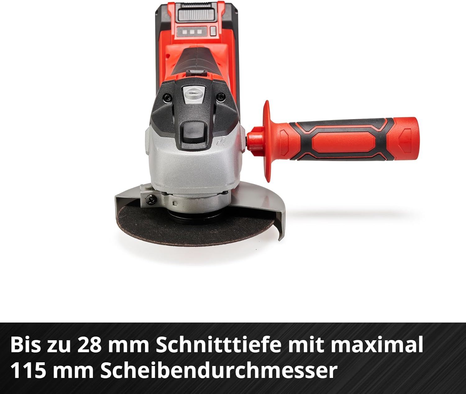 Einhell Cordless Angle Grinder TC-AG 18/115 Li-Solo Power X-Change (18 V, 8500 rpm, Maximum Cutting Depth 28 mm, Softstart.