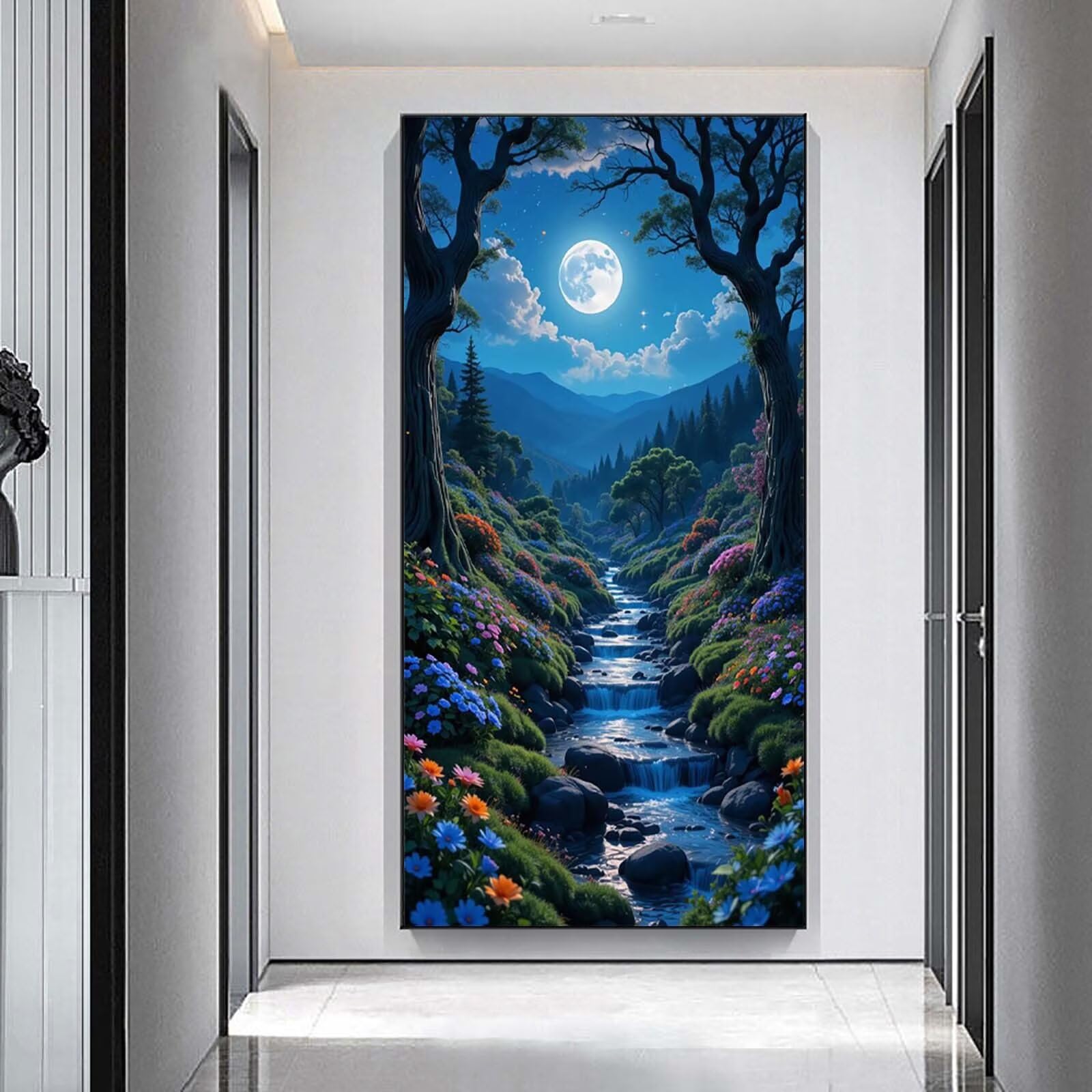 Księżyc duży, diamentowy obraz dla dorosłych, 60 x 120 cm, n5w-960