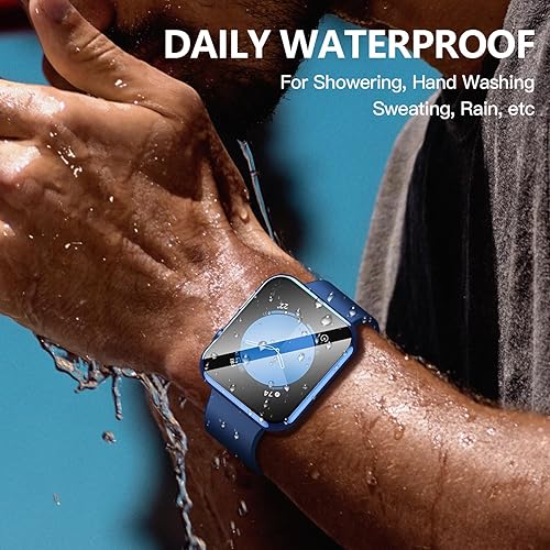 Miniatura 9 de Misxi Paquete de 2 - Funda impermeable, antiarañazos con botón para Apple Watch Series 6, SE, Series 5, Series 4, de 44 mm, funda rígida de